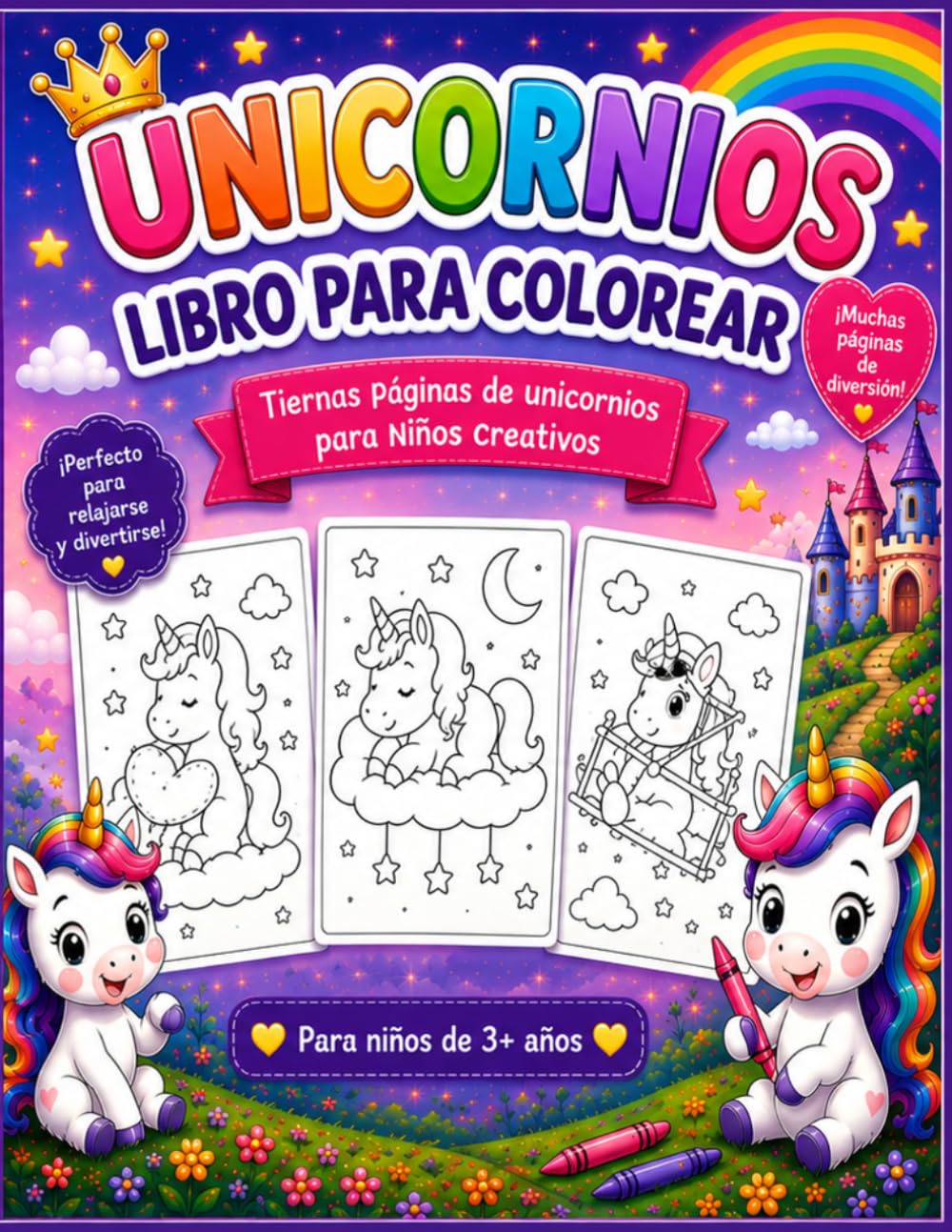 Unicornios para Colorear: Más de 50 páginas adorables para niños creativos