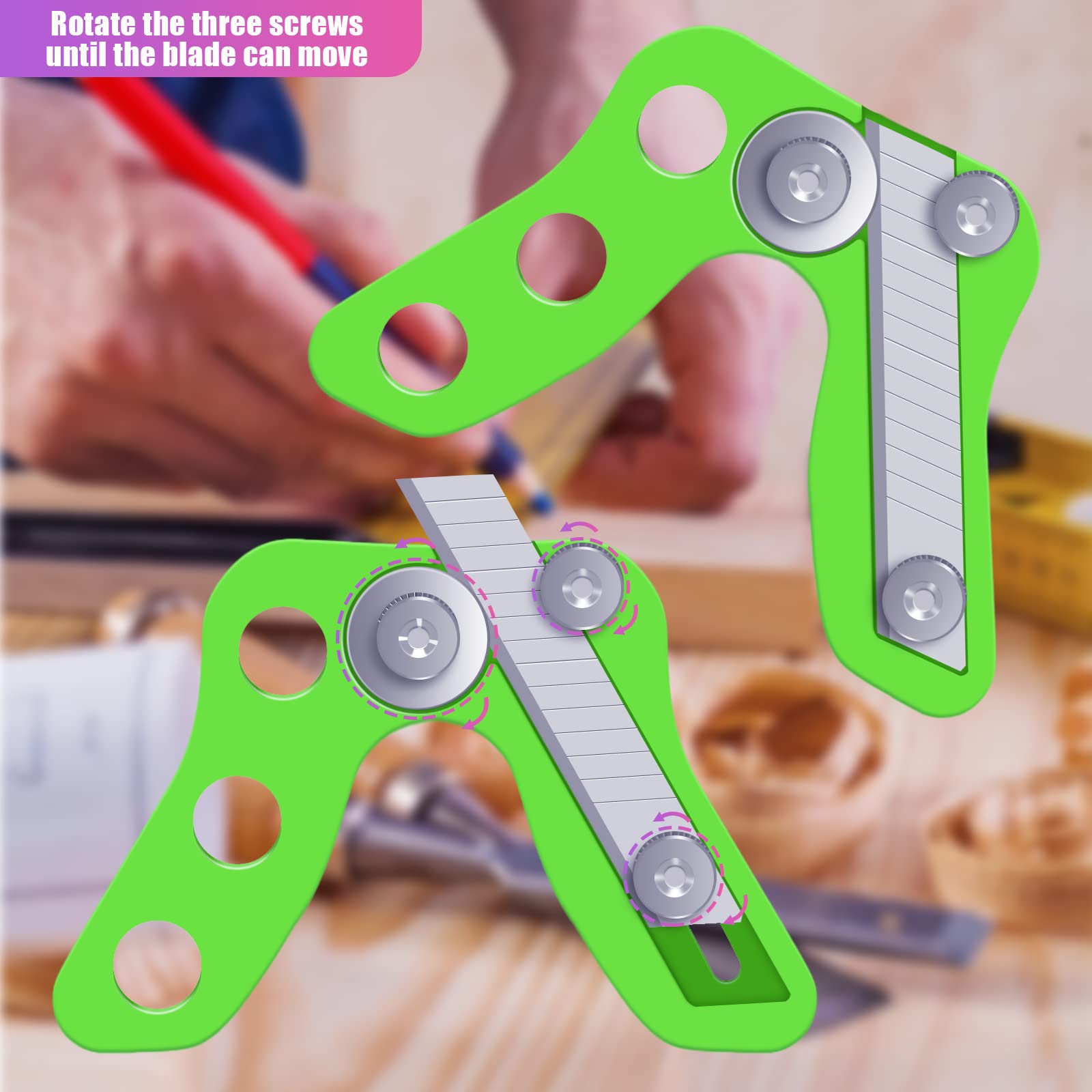 KIBBEH 2Pcs Professional Woodworking Edge Trimmer Set, 2-in-1 Straight & Curved Edge Banding Cutter - Image 2