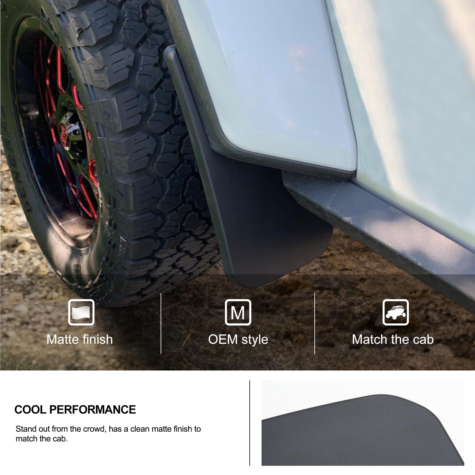 4-Piece Mud Flap Set For 2019-2022 Jeep Wrangler JL/JLU - Front & Rear Splash Guards