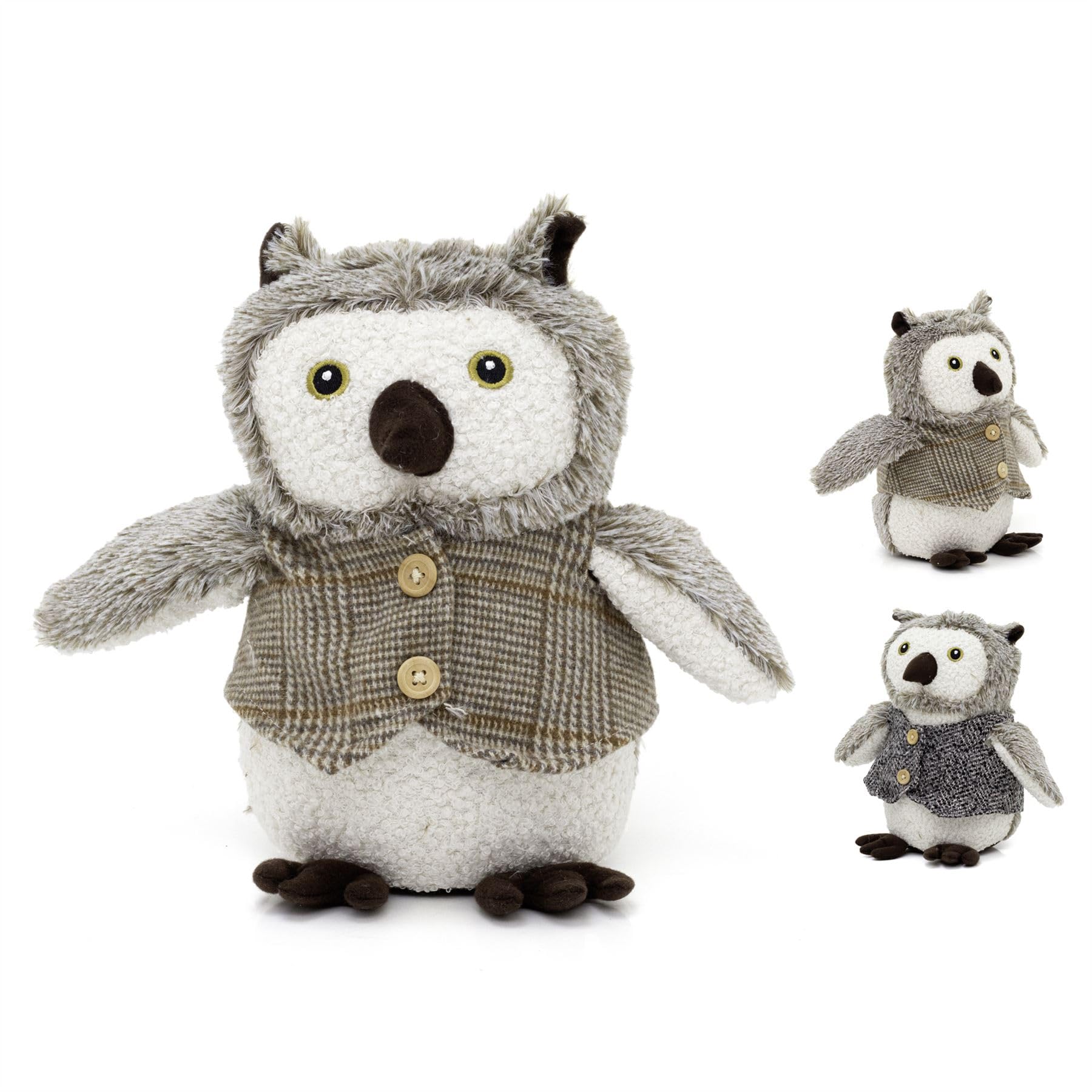 Carousel Home Colour Varies Fabric Owl Doorstop | Cute Barn Owl With Waistcoat Door Stop For Home | Novelty Bird Door Stopper Weighted Indoor Door Stop - 23Cm ~ Design Varies