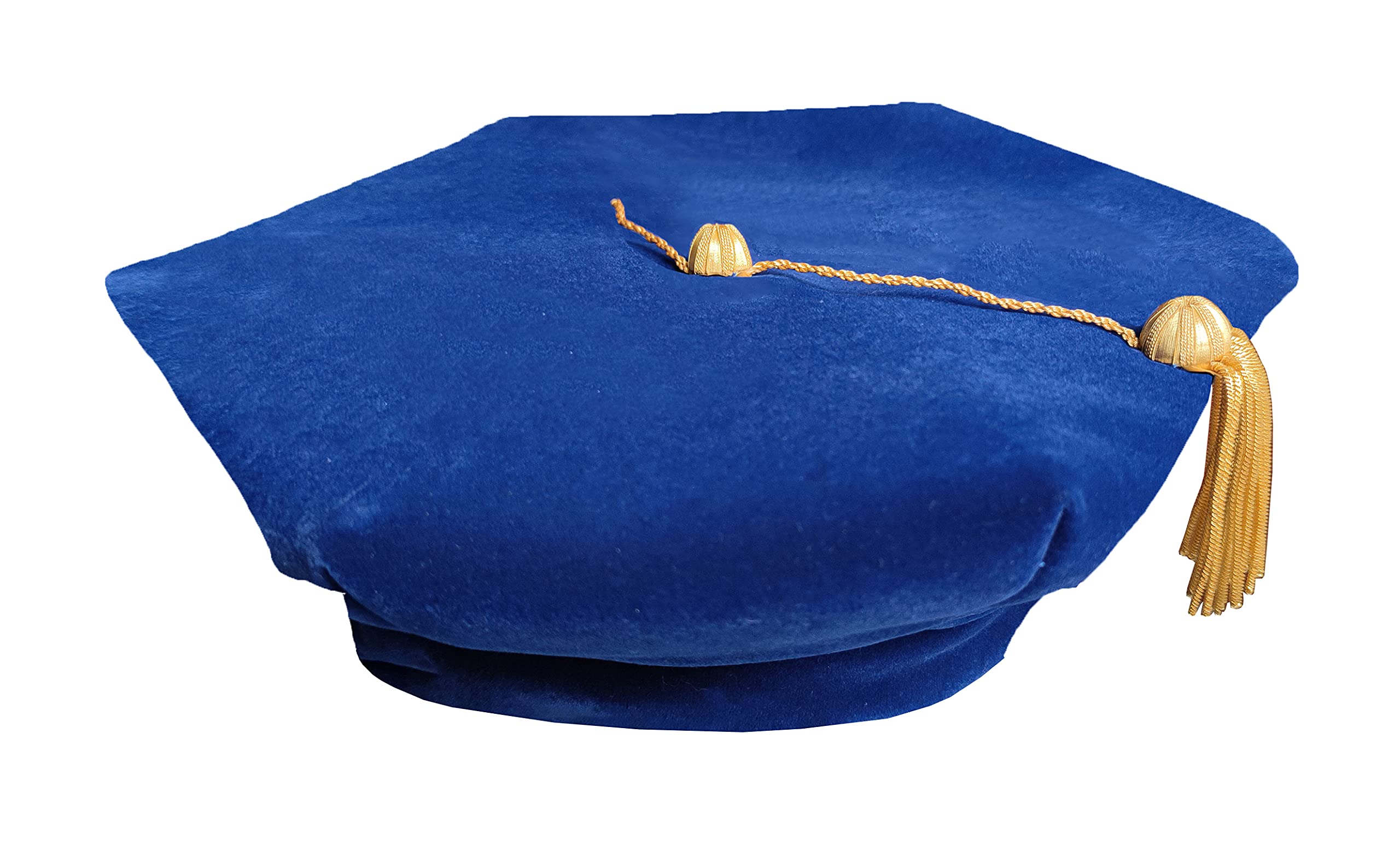 Happy Secret Graduation Tam with Bullion Tassel Doctoral Tam6/4 Sided Royal Blue