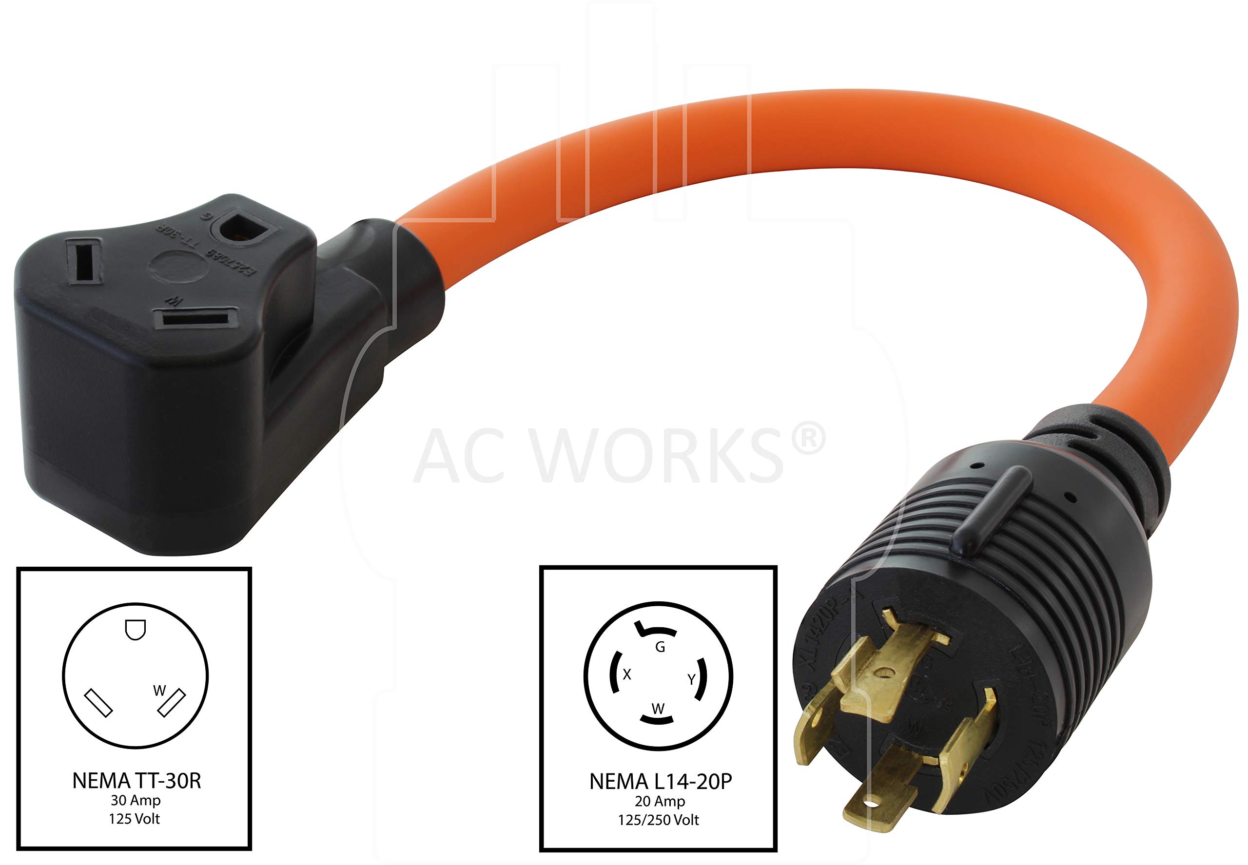 Amazon.com: AC WORKS Generator to 30Amp RV Adapter (L14-20 20A 4