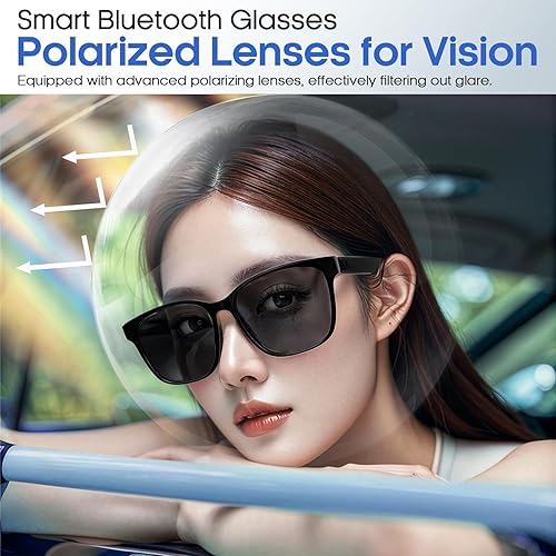 Miniatura 3 de Lentes inteligentes Bluetooth para auriculares inalámbricos inteligentes, lentes de sol para hombres y mujeres, micrófono integrado y altavoces de