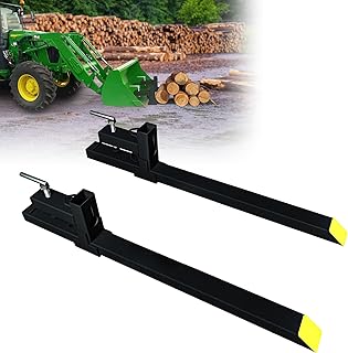 MAHLER GATES Clamp On Pallet Forks, 43” Total Length 2000lbs Clamp on Loader Forks for Tractor Bucket, Universal Heavy Duty Bucket Forks for Tractor Attachments, Skid Steer, Loader Bucket