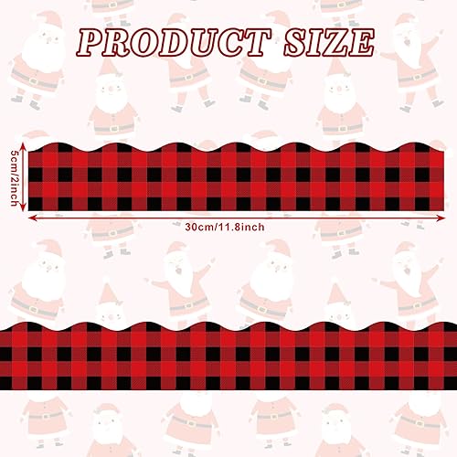 Miniatura 2 de Whaline 24 calcomanías magnéticas para tablero de anuncios de Navidad, color rojo y negro, a cuadros, para aula, Navidad, escuela, oficina, fiesta,