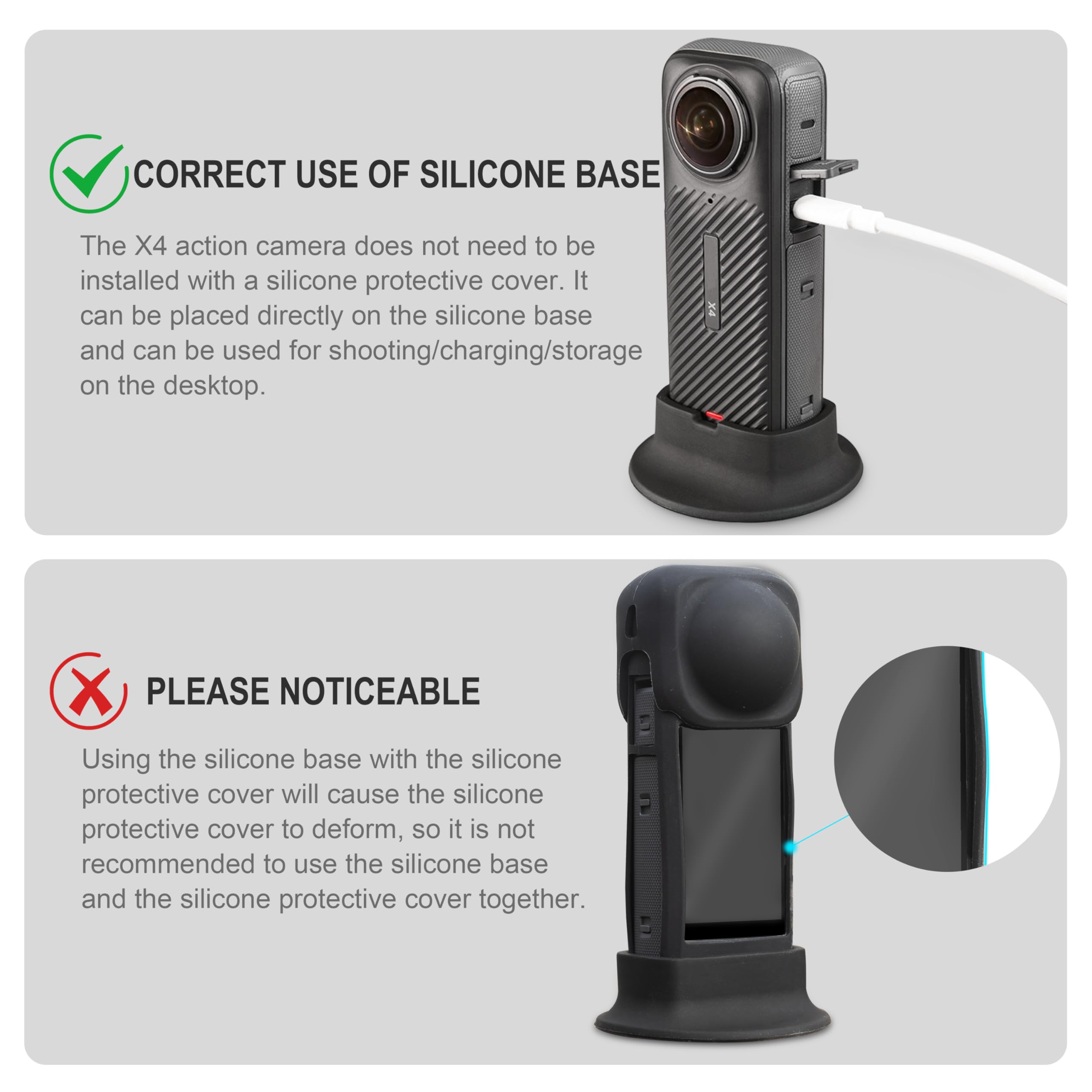 Custodia protettiva in silicone per fotocamera sportiva Insta360 X4 Panoramic Camera Protector Sleeve per Insta 360 X4 Custodia protettiva antigraffio (nero