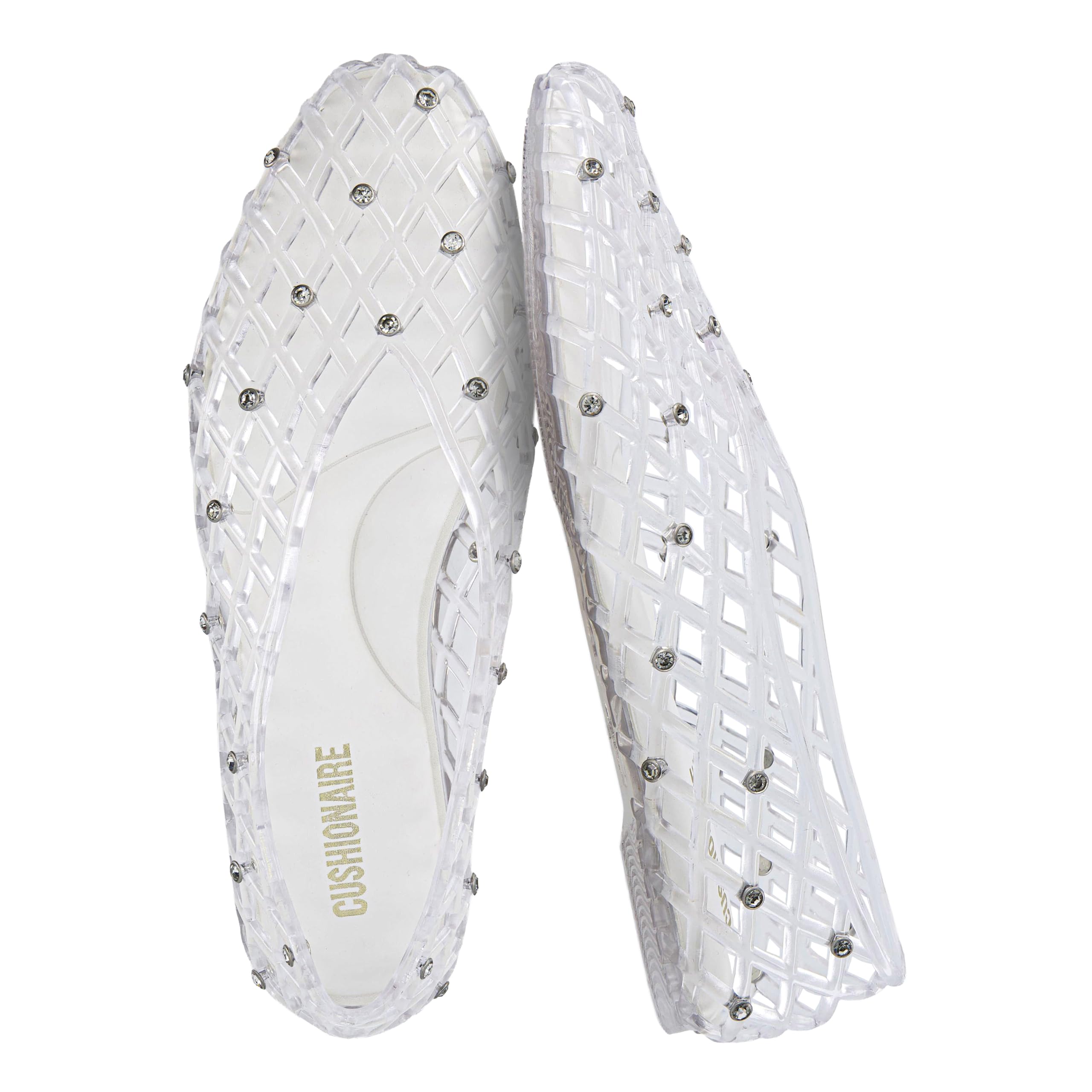 CUSHIONAIRE Sweets Ballet Jelly Flats for Women with Crystal Details