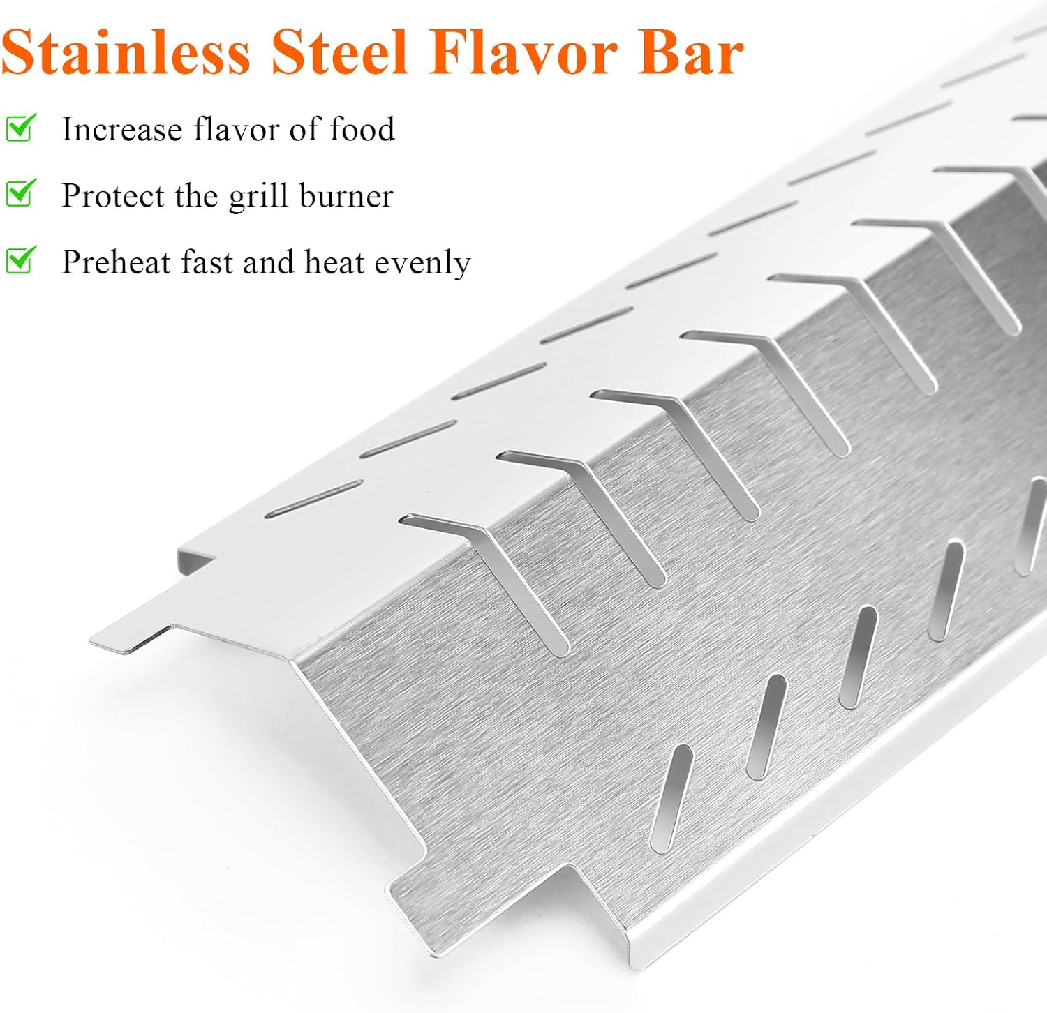 Hisencn Grill Heat Plate Replacement for Charbroil, Thermos, Centro, Costco Kirkland Grills, 3-Pcs 15 inch Stainless Steel Tent Shield Plate Deflector, BBQ Flame Tamer Burner Cover