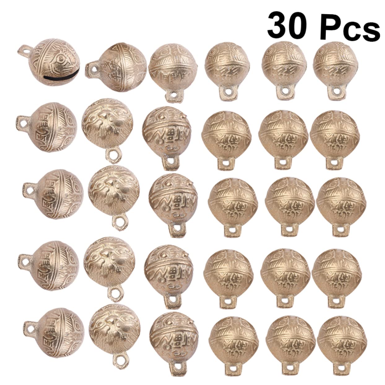 ABOOFAN 30 Pezzi Campanelle in Rame Testa di Tigre, Campanelli Creativi per Fai-da-te, Decorazioni Natalizie e Campane da Vento per Casa e Ristorante