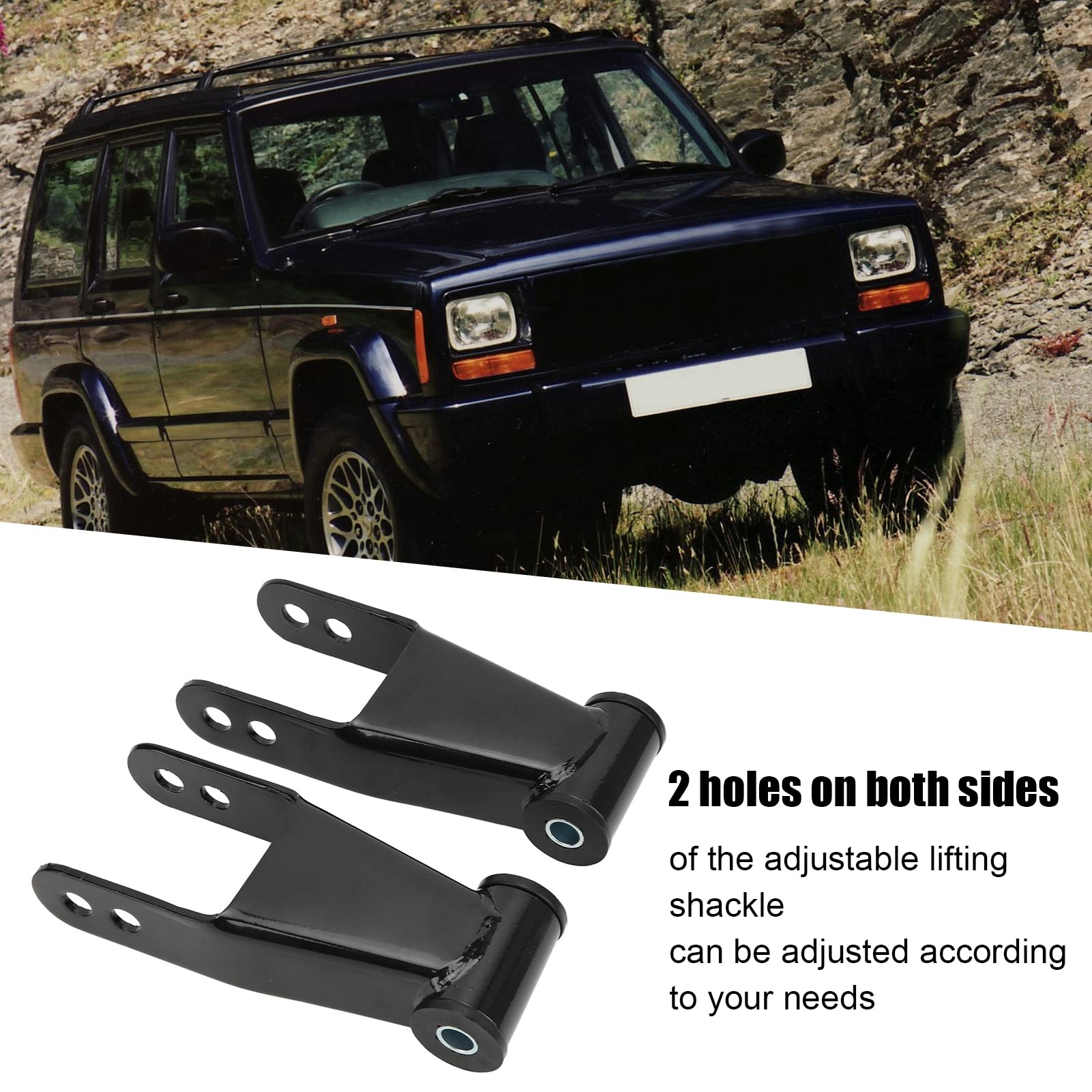 Kit de Elevación de Suspensión con Grillete de 2 Piezas, Reemplazo de Acero de Aleación Ajustable de 2 Pulgadas para Cherokee XJ 1984‑2001 Elevadores de suspensión y accesorios Sistemas de suspensión