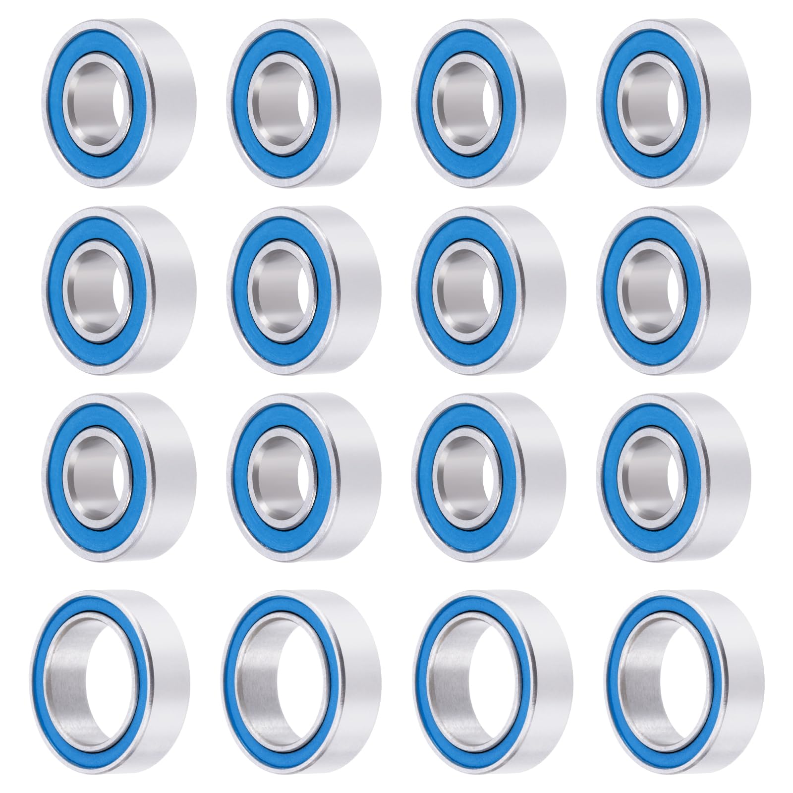 BRKRC 16pcs Steel Rubber Sealed Bearings Kit for Tamiya TT-02B Plasma Edge II Neo Scorcher 4wd Buggy Dual Ridge RC Car Upgrade