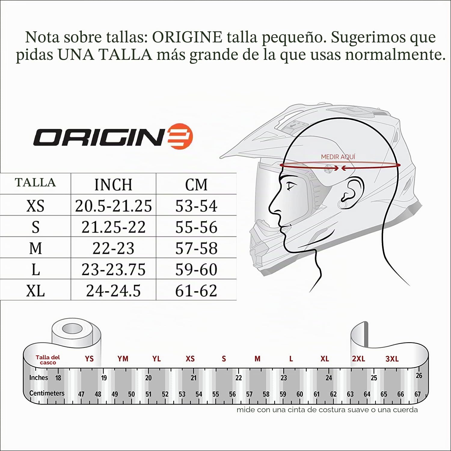ORIGINE Casco de Motocross, Casco Integral para Motocicleta Todoterreno, Aprobado por ECE 22-05, para Protecciones de Casco para Descenso MTB Quad Enduro ATV