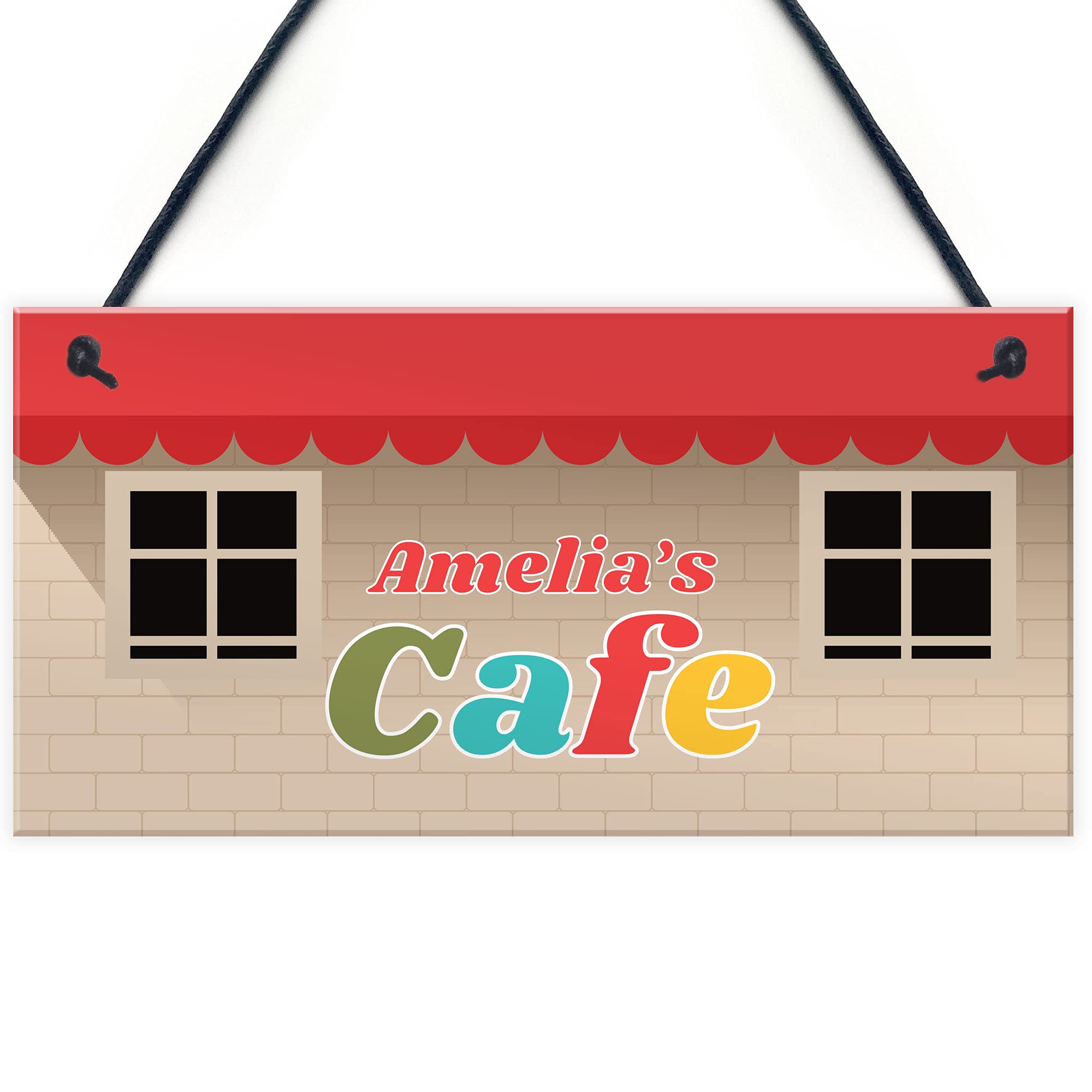 Red Ocean Red Playhouse Sign Personalised Cafe Sign For Child Daughter Son Playroom Sign