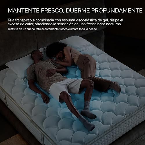 Miniatura 7 de Colchón King de 14 pulgadas, híbrido de firmeza media con espuma viscoelástica para alivio de presión y alineación espinal, comodidad de apoyo sin