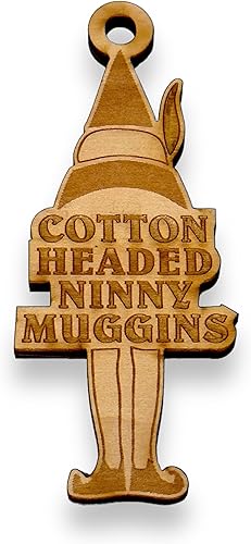 Ornament - Cotton Headed Ninny Muggins - Raw Wood 2x4in