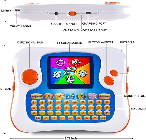 Miniatura 3 de Tableta para niños, tableta de aprendizaje bilingüe inglés-español para niños, juguete educativo con 104 aplicacionesjuegos de aprendizaje, función