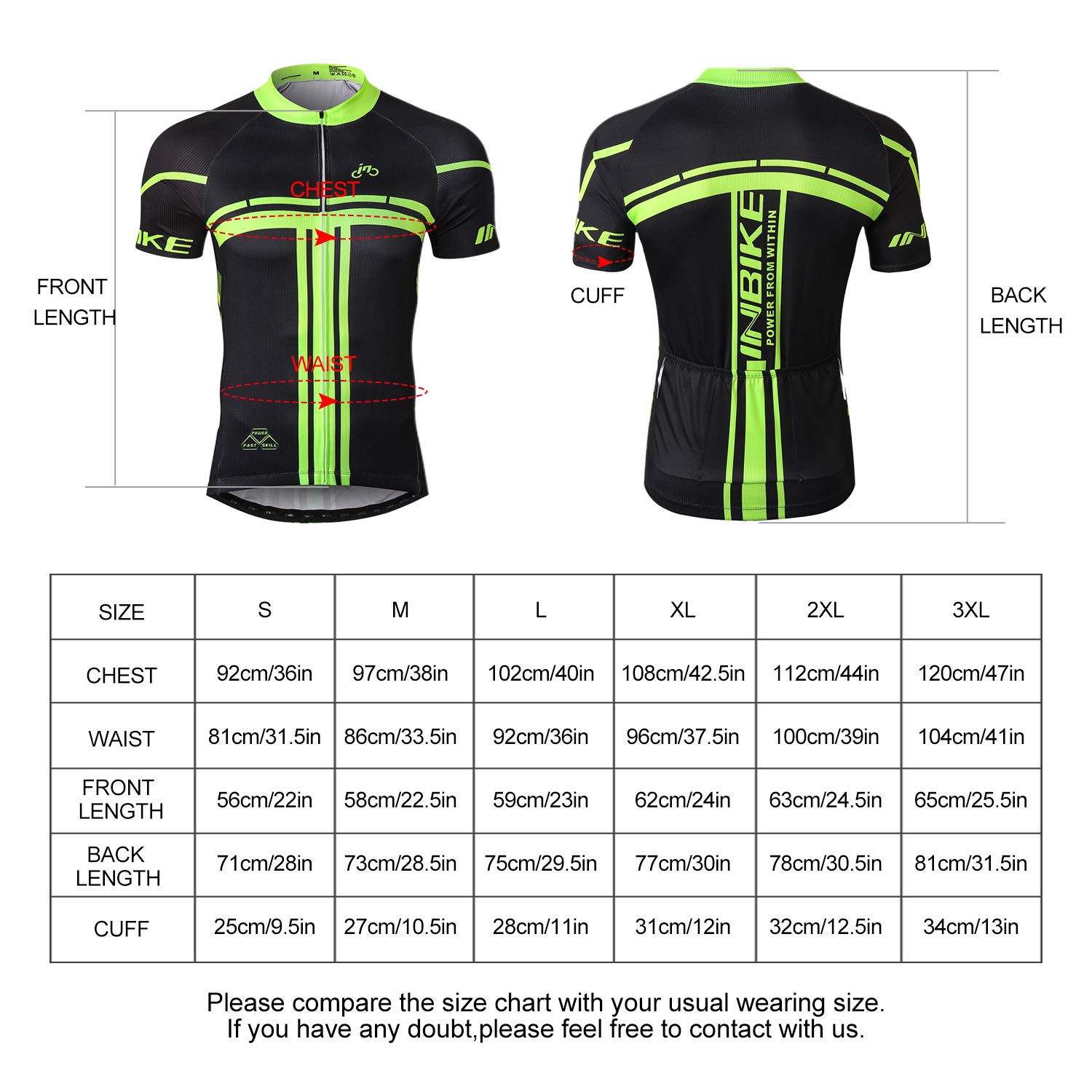 INBIKE Maillot Cyclisme Homme Ete Respirant et Extensible Maillot VTT Homme avec 3 Large Poches pour Velo, VTT,Moto, Course, Excercice