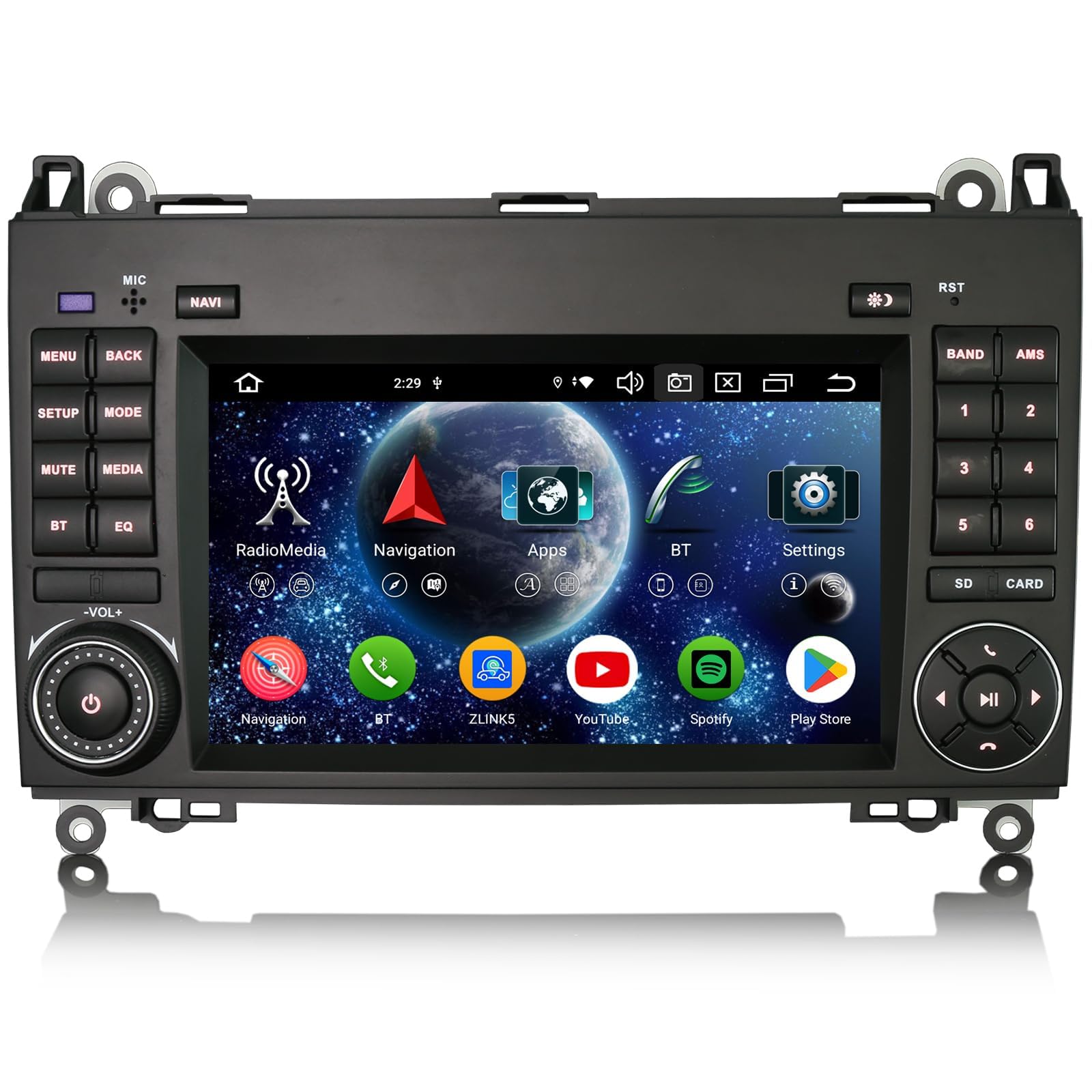 Android 16 4+64GO Autoradio pour Mercedes Classe A W169 Classe B W245 Vito | Sans fil Carplay Android Auto Bluetooth Navigateur GPS Canbus SWC 2,2 GHz CPU DSP IPS écran tactile