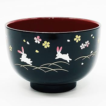 Amazon.co.jp: まえじゅう漆器 シール付レンジ汁椀ペア 花あそび