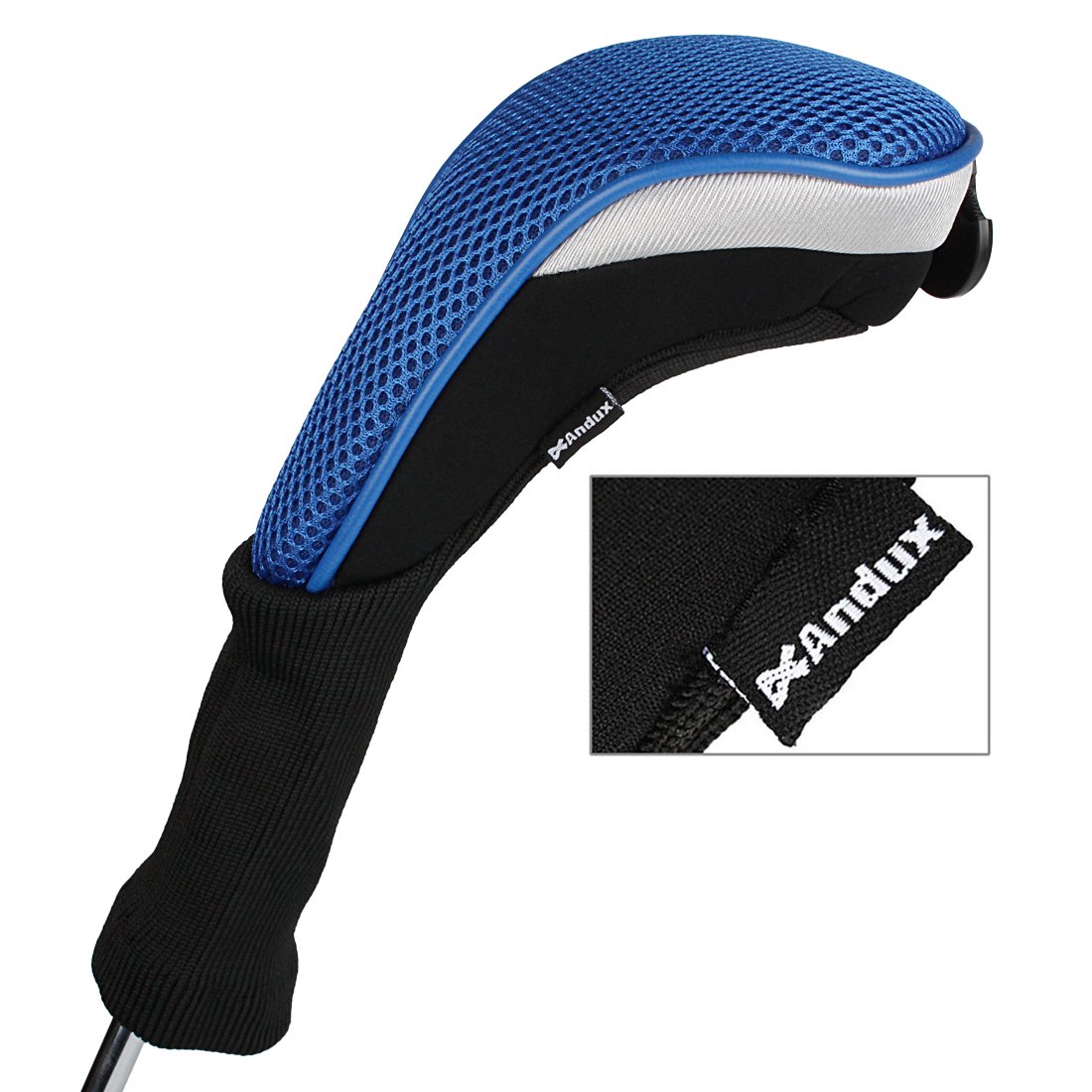 Andux Coperture ibride della testa del club di golf del collo lungo con il quadrante no. Tag CTMT-02 3 pz, Blu