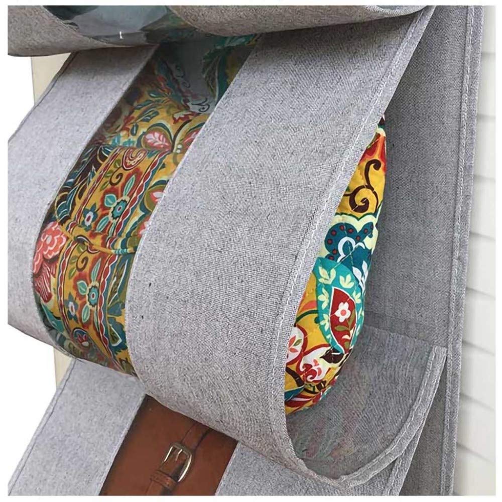 YJDQYGSNJ Estanteria Colgante en Tela,Algodón Estantería Colgante Plegable,por Después de la Puerta Depositar Pantalones Ahorra Espacio/gris / 6 rejillas
