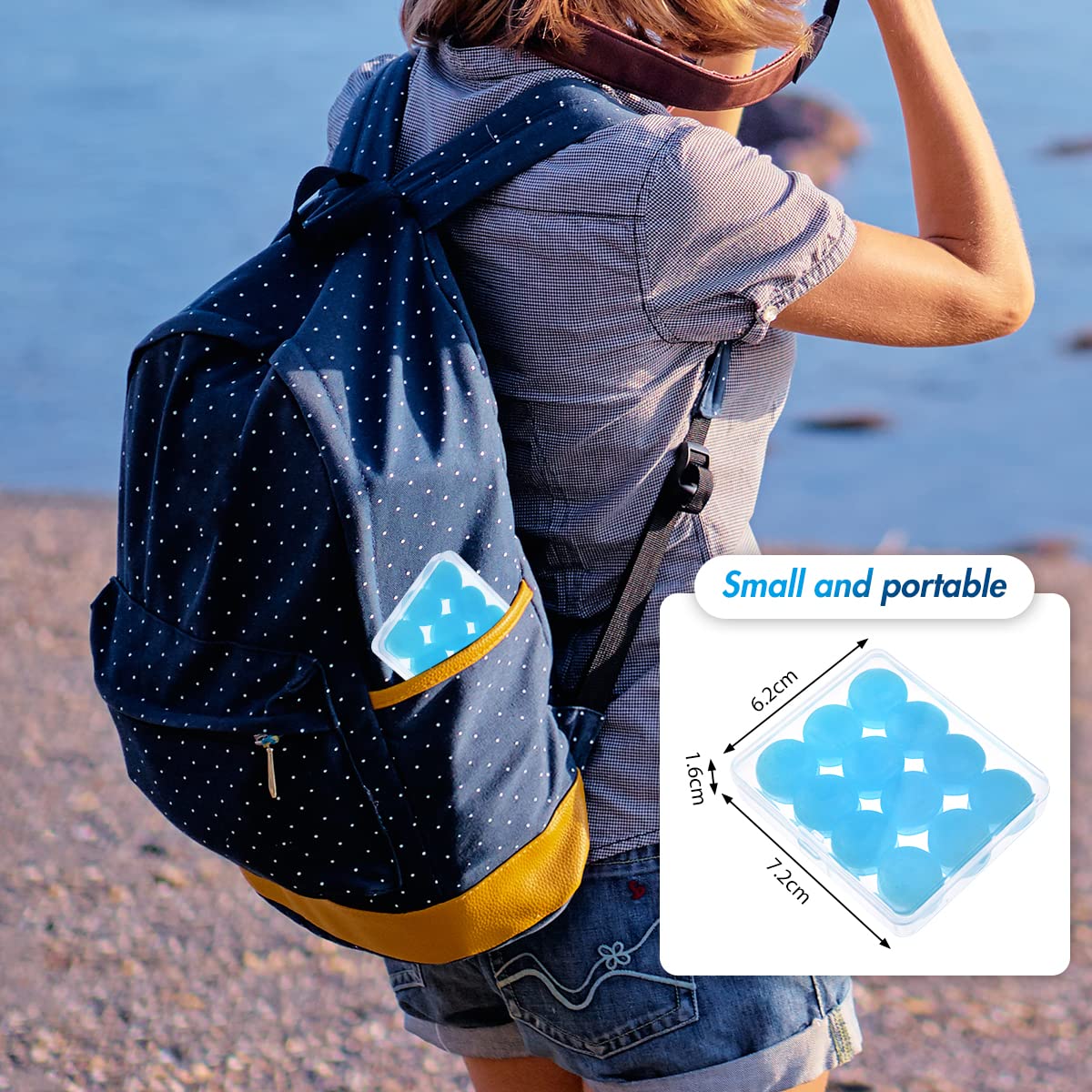 7 Paia Tappi Orecchie Silicone per Dormire, Antirumore Morbidi Modellabili Riutilizzabili - Protezione Dell'Udito, Insonorizzanti per Piscina, Nuoto, Lavorare (Blu)