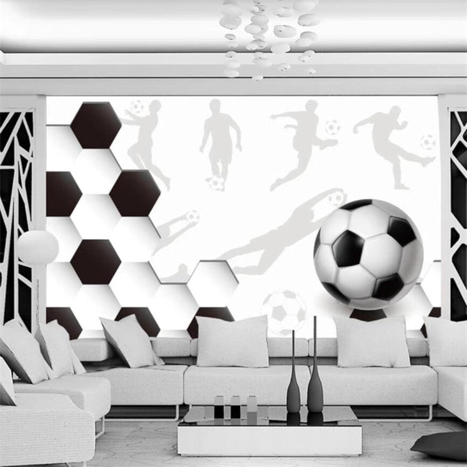 3D Soggiorno Murale Decorazione Domestica Calcio Paesaggio Ufficio Studio Soggiorno Sfondo Parete Adesivo Carta Da Parati-300Cm×210Cm