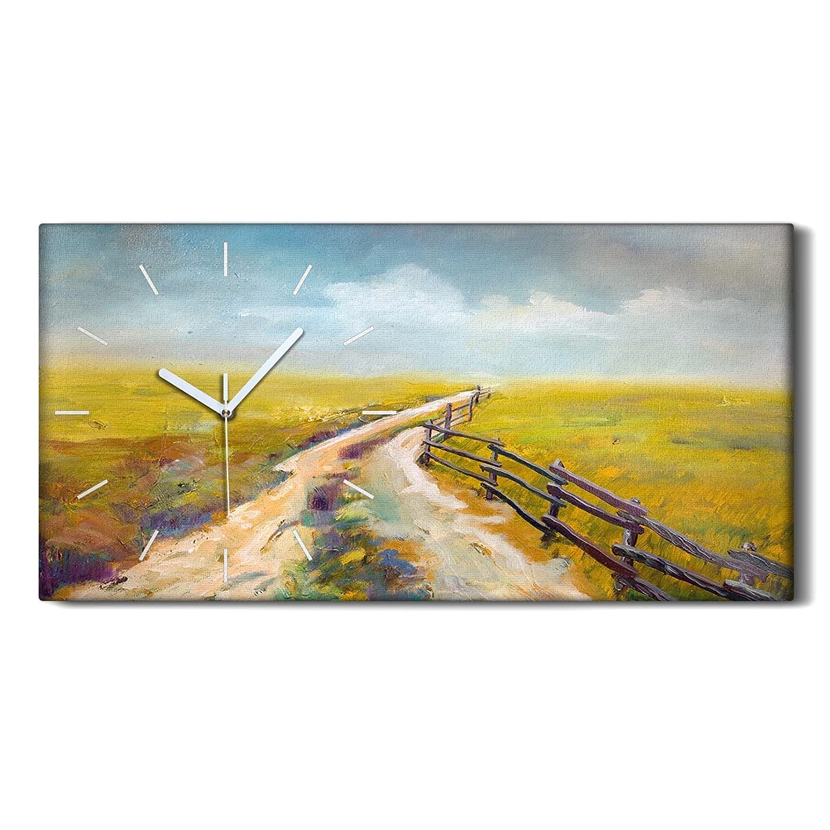 Décoration salon horloge toile moderne 60x30cm paysage Mitwiesenstraße calme