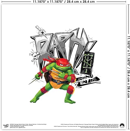 Miniatura 6 de Trends International Gallery Pops Nickelodeon Teenage Mutant Ninja Turtles Mutant Mayhem - Póster de pared de raph, 12 x 12 pulgadas, versión sin