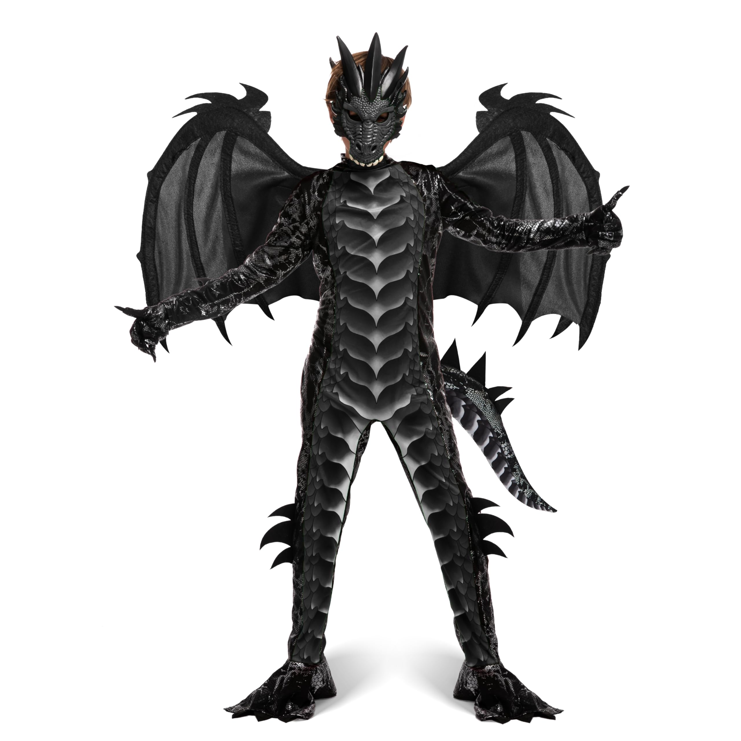 Spooktacular CreationsChildren's/Boys' Dragon Costume, Dragon Wings and Mask, Halloween Suit, Dragon Suit for Halloween Parties, Cosplay