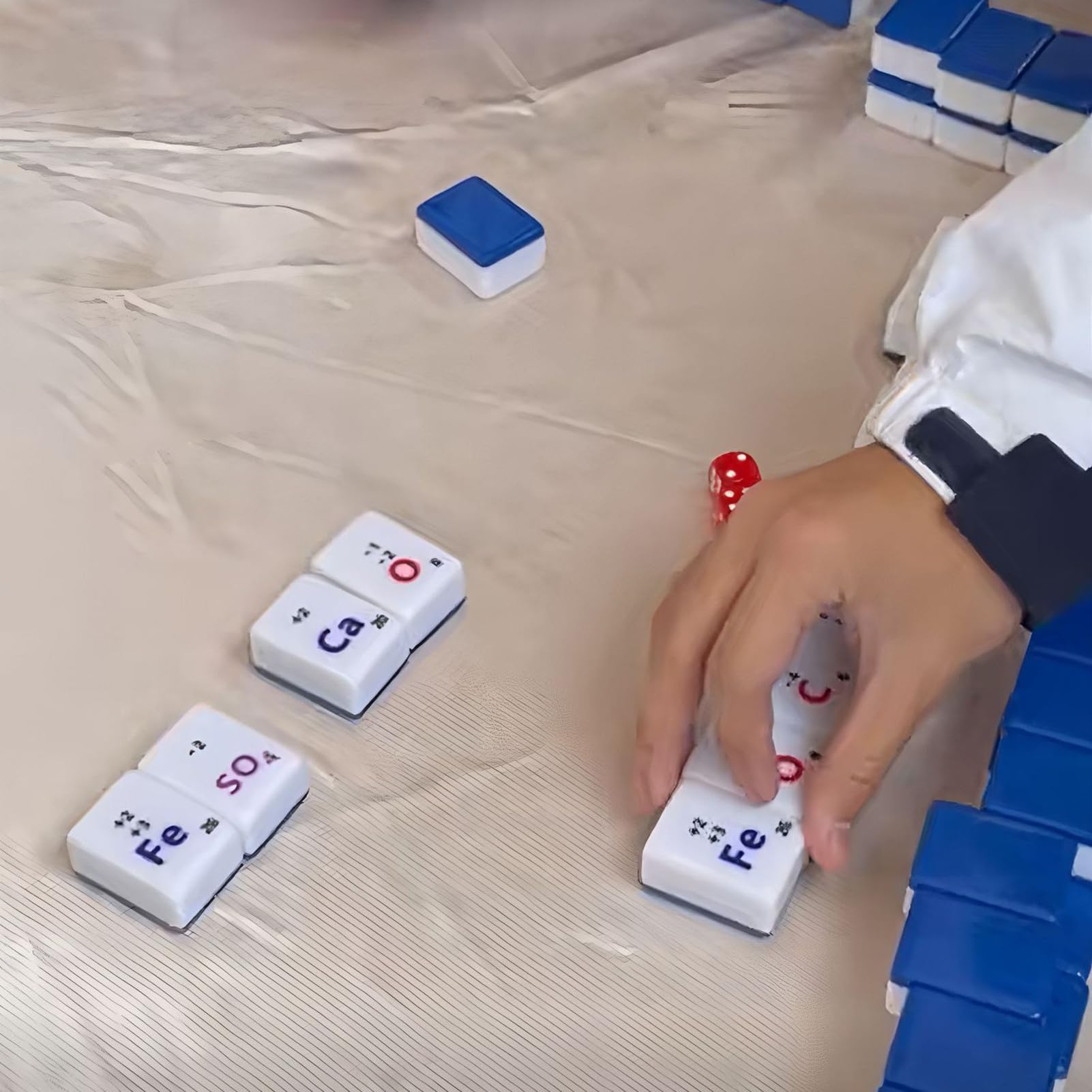Reise Mahjong Set Periodensystem Brett- Und Kartenspiel | Lernspielzeug Mit -Elementsymbolen Für Familienabende Und Gesellschaftsspiele