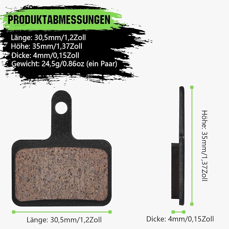 Zacro Tárcsafék Betét Kerékpárhoz - Kompatibilis Tektro, Shimano, TRP, Deore Modellekkel - MTB, E-bike Fékbetét Szett 4 db