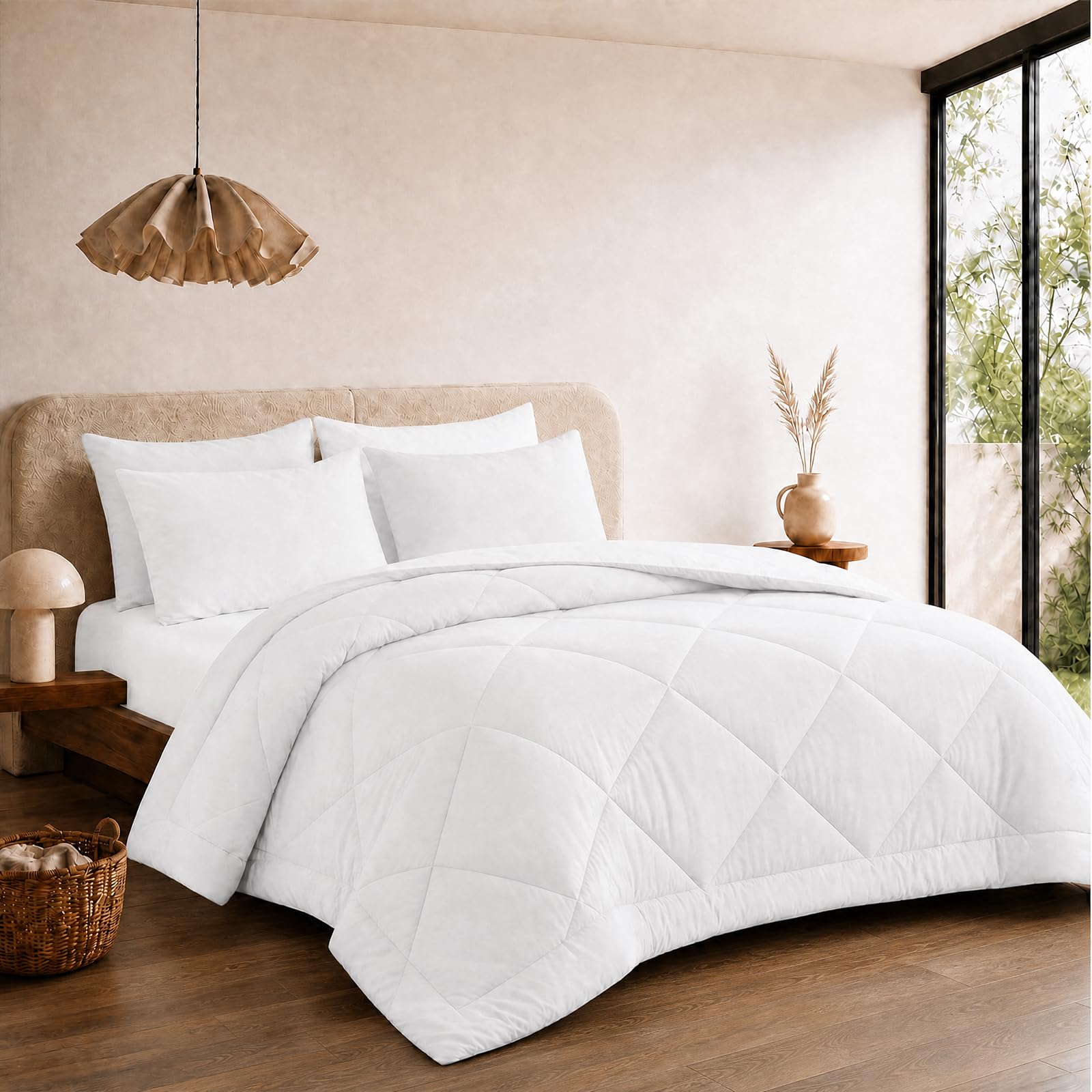 VelvetMis Coverless Duvet King Size 10.5 Tog - 230x 220cm, White Quilt, Reversible Comforter with 2 Pillowcases โ image 1