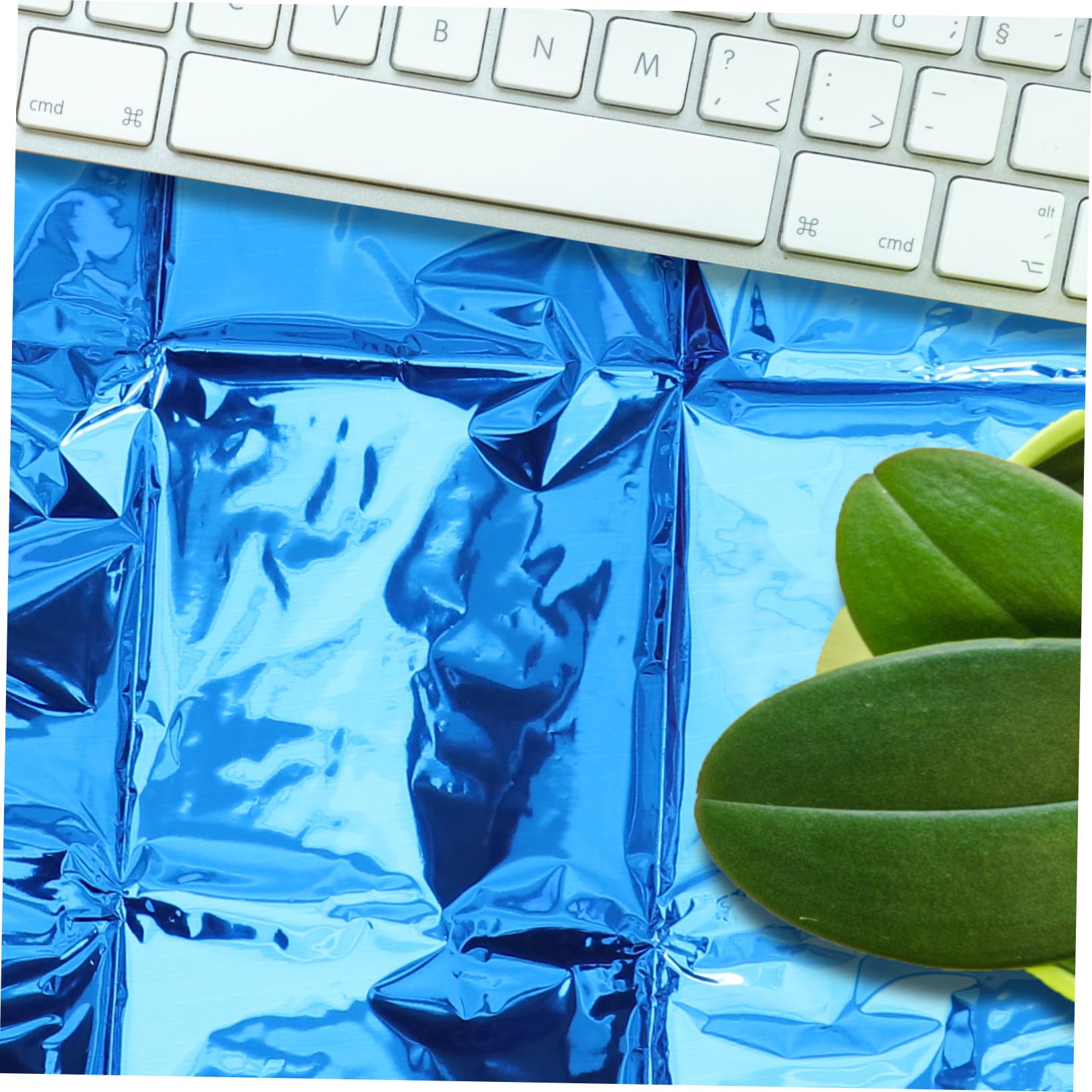 BEBEMOKO Pack Blue Aluminum Film Tablecloths Stain-Resistant Disposable Party Table Covers for Catering