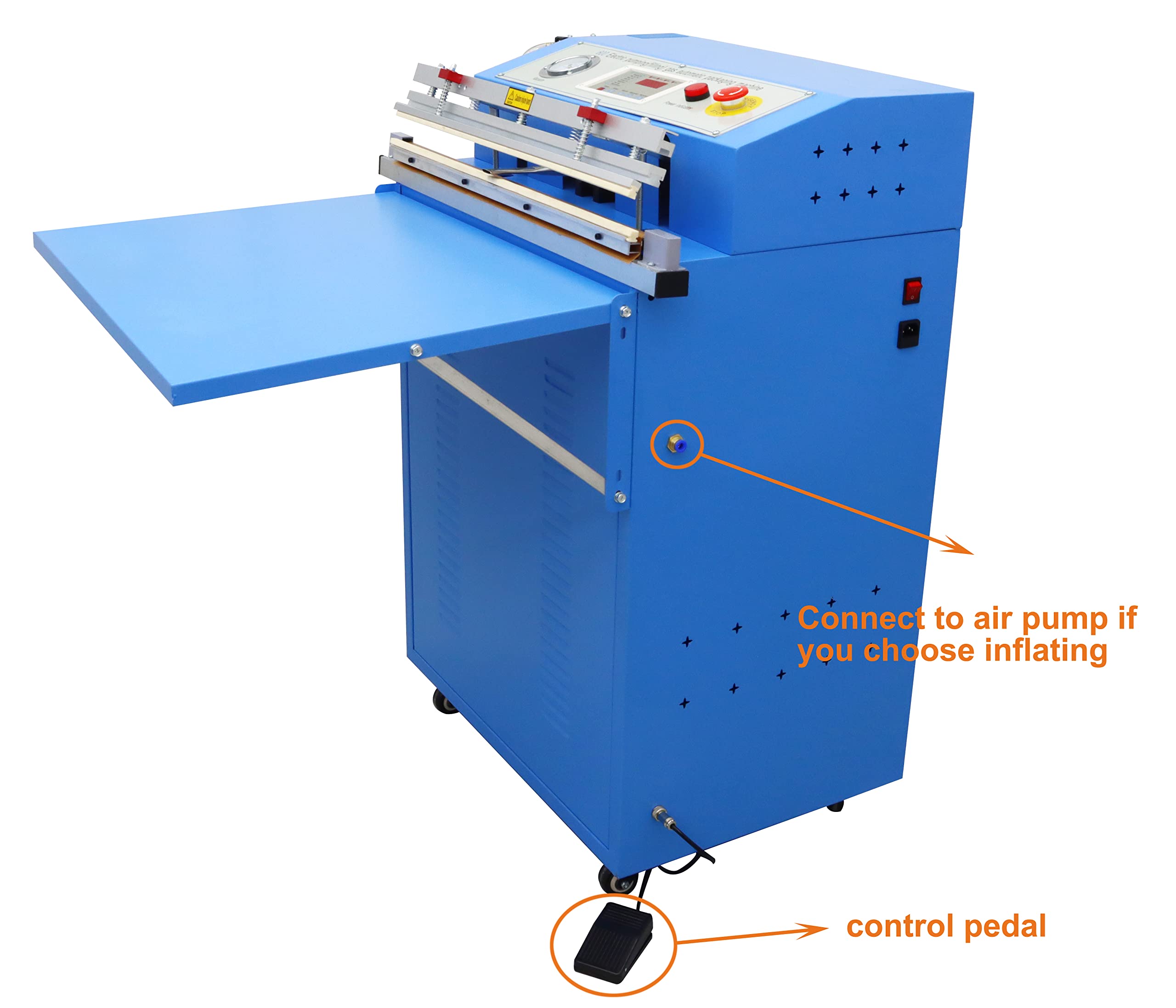 TECHTONGDA Vacuum Sealer Machine Commercial Air Inflating Deflation 23.6inch Sealing Length Blue