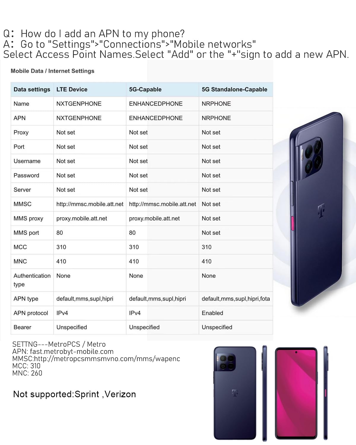 T-Mobile Revvl 7 Pro 5G Unlocked Smartphone, 256GB, Azurite Blue