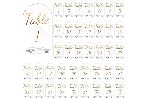 40 Pcs Gold Wedding Table Numbers with Holders 1-40