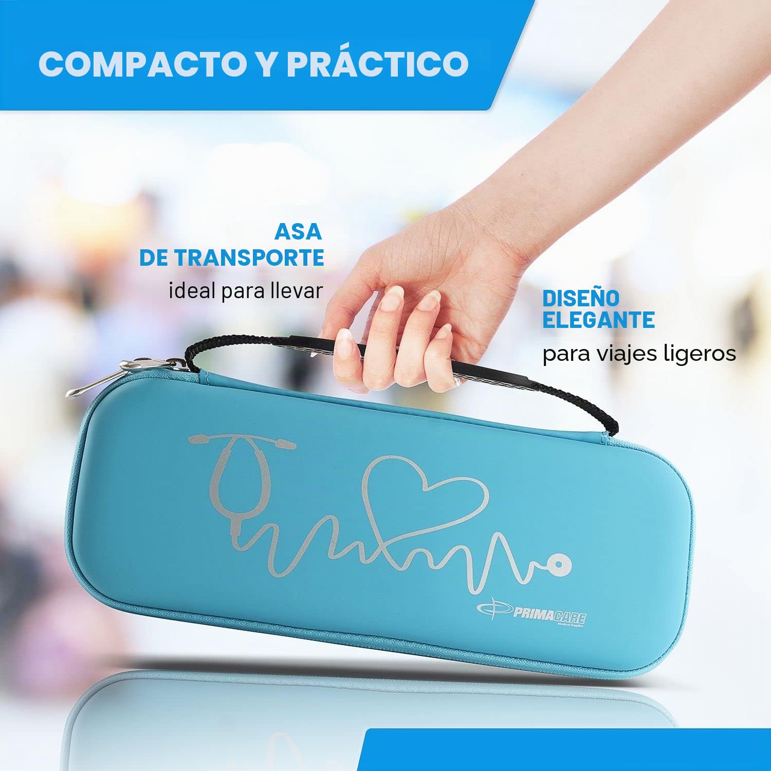 Primacare KB-9397-BL Stethoscope Case, Supplies Included, Blue with Multiple Compartments, Portable and Lightweight First Aid Kit Bag with Vital Medical Supplies, Nursing Accessories for Nurses