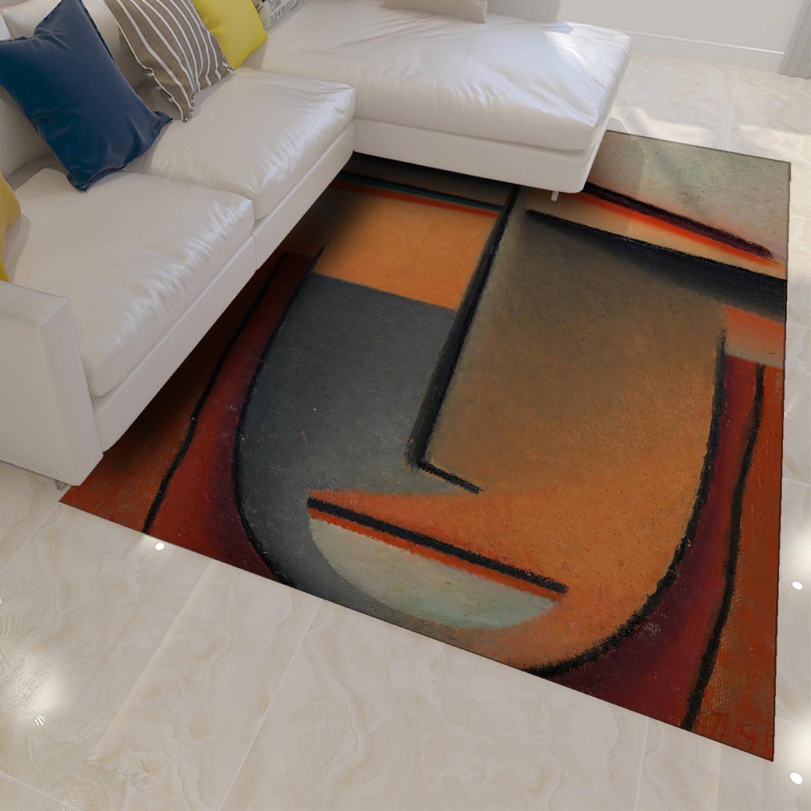 Abstrakcyjny portret dywan geometryczny nadruk twarzy dywaniki lekki antypoślizgowy dywan do pralni chodnik mata pod drzwi wejściowe wejście na zewnątrz 140 x 200 cm