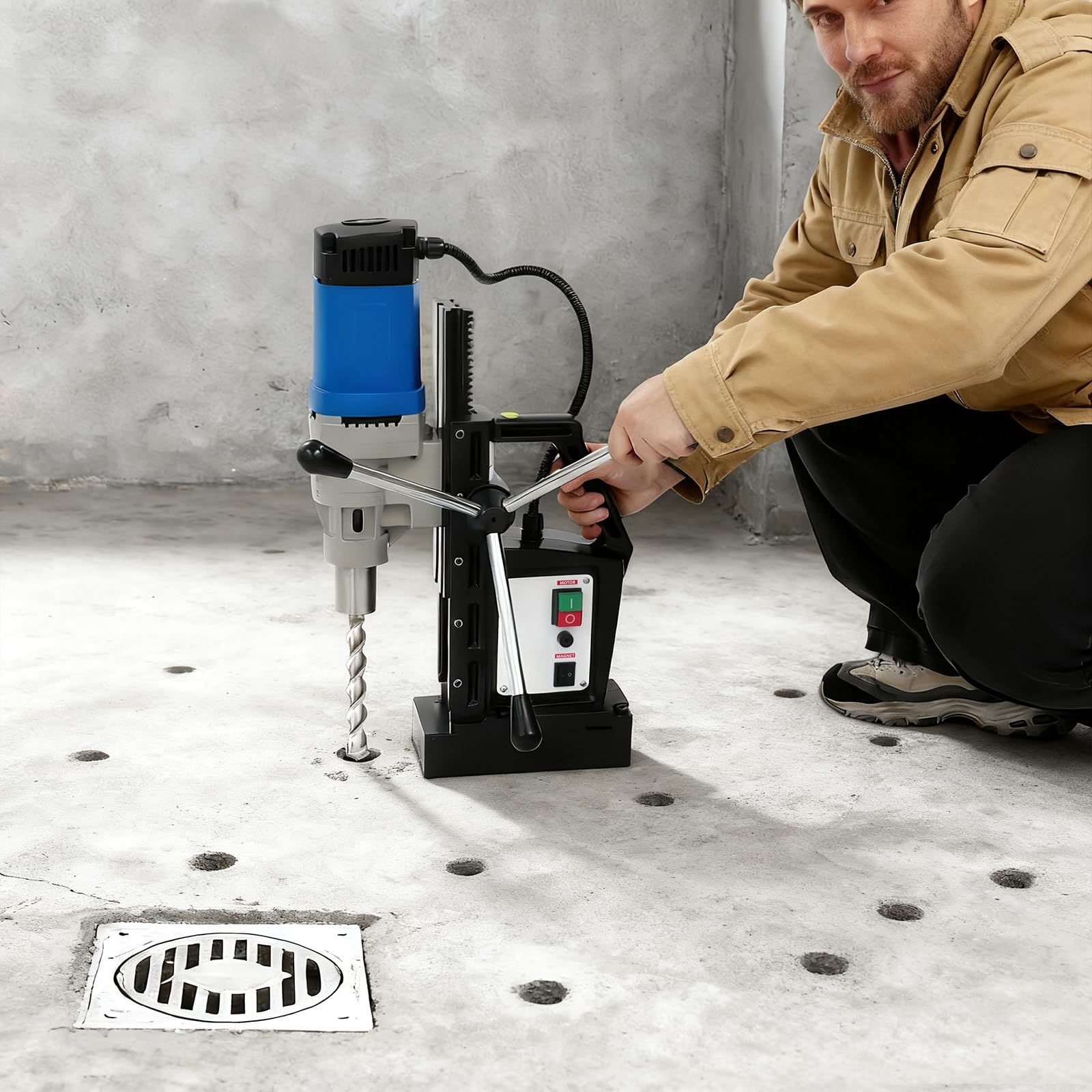 MT3 - Trapano magnetico da 1680 W, con nucleo magnetico, 1380 N, portatile, multiuso, professionale, trapano magnetico