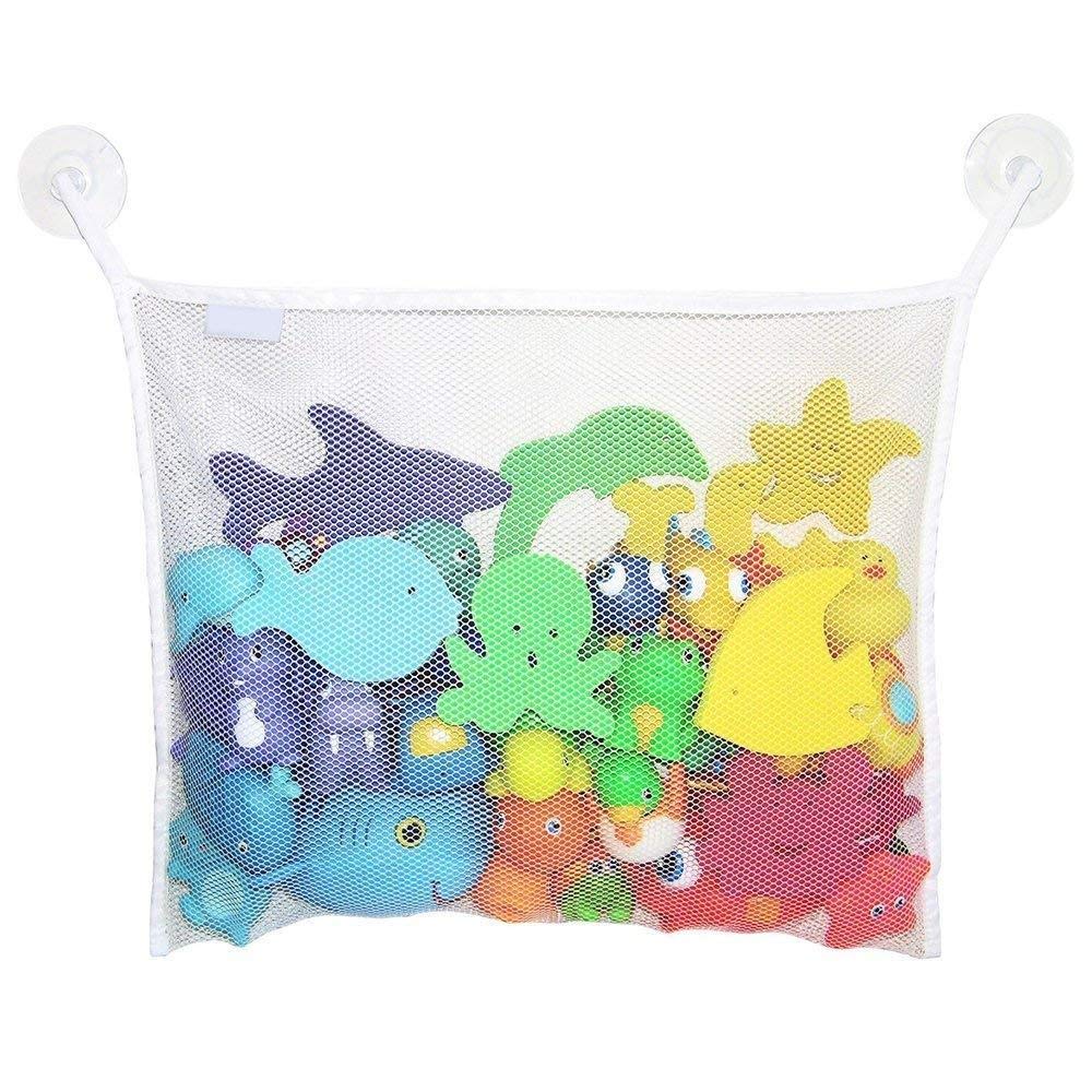 Bath Toy Organizer plus 2 Bonus Strong Hooked Suction Cups