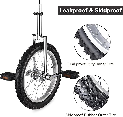 Miniatura 122 de AW Rueda de 16/18/20/24 pulgadas, asiento ajustable para exteriores, para adultos, niños, deportes al aire libre, ejercicio de fitness, para elegir