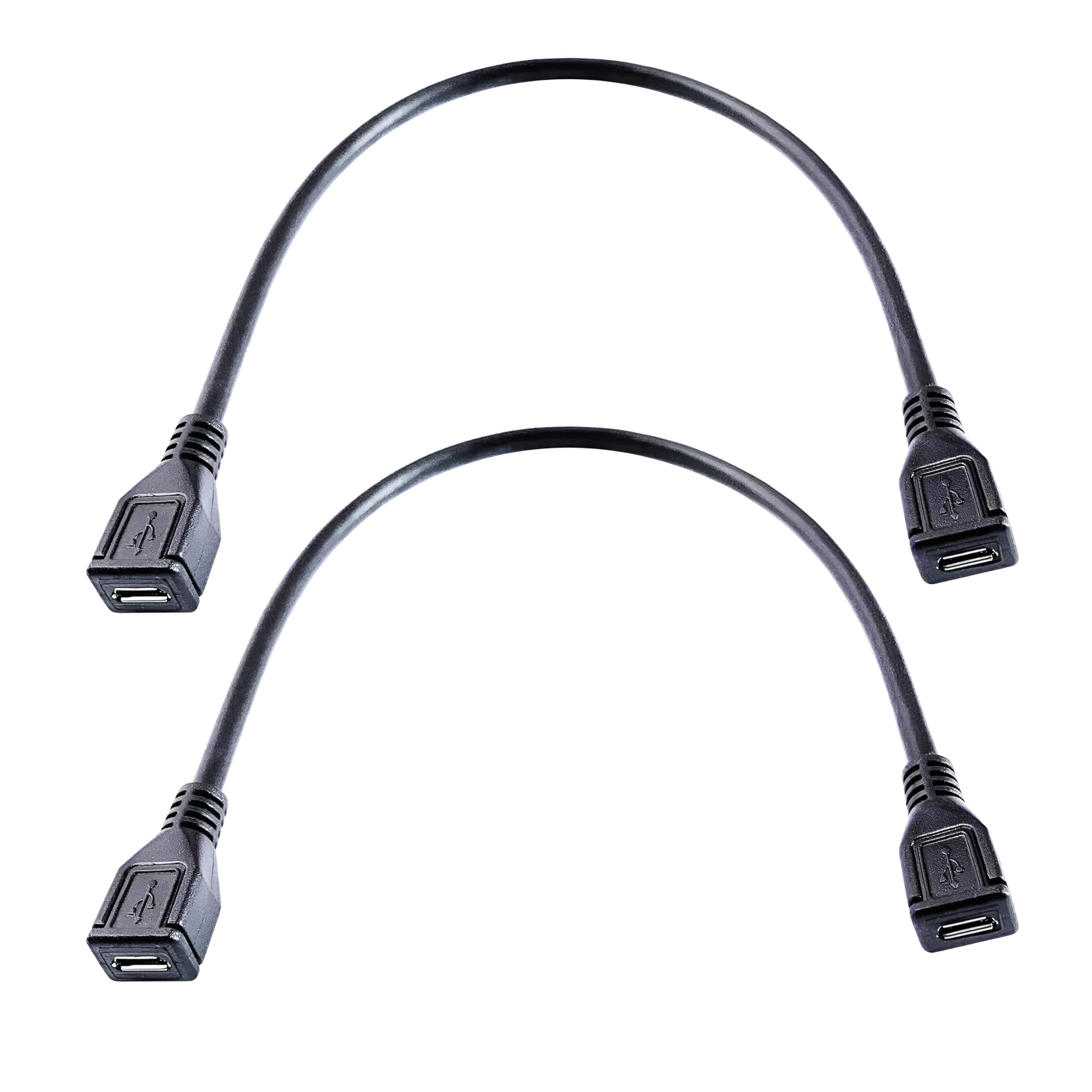 fdealz [ 2 Pieces ] Micro USB Female to Female Joiner Cable, USB 2.0 Micro 5 Pin Female to Female Socket Short Extension Adapter Cable ; Micro USB 2.0 Charging & Data Sync Adapter Cable (25 CM)-picture-44