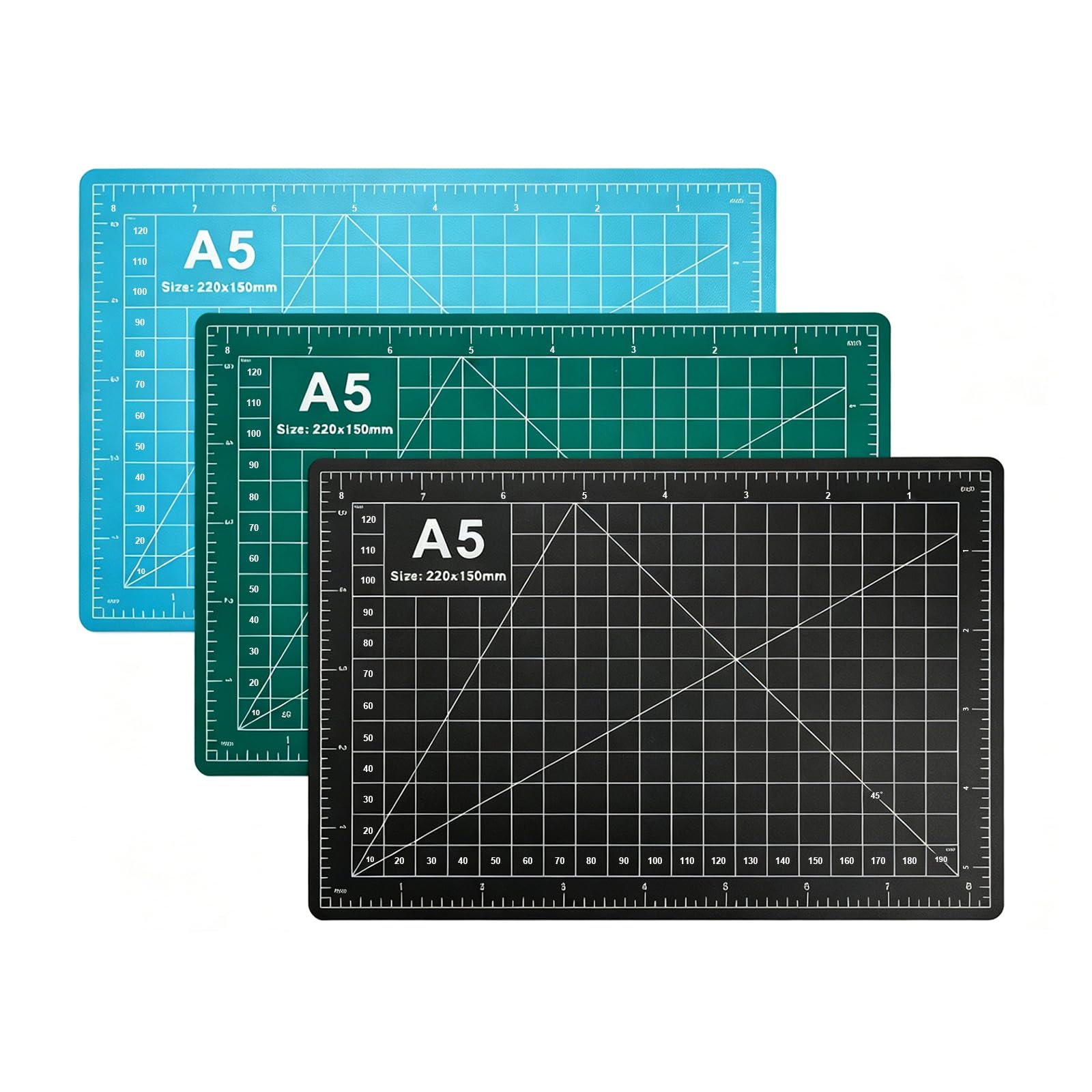 Craft Cutting Mat A5 3PCS, Self Healing Double Sided Cutting Mat