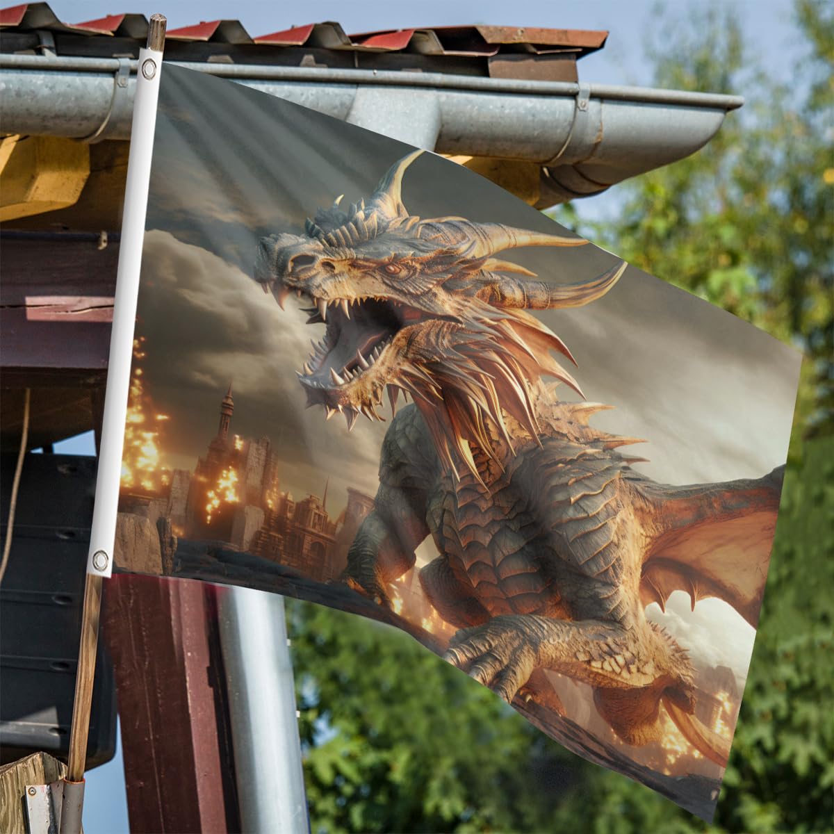 Amazon.com : Anime Vintage War Dragon Flag, 3X5 FT Flag Double