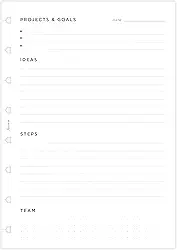 Filofax Recarga recarregável para Notebook A5 Gestão de Projetos, 152032