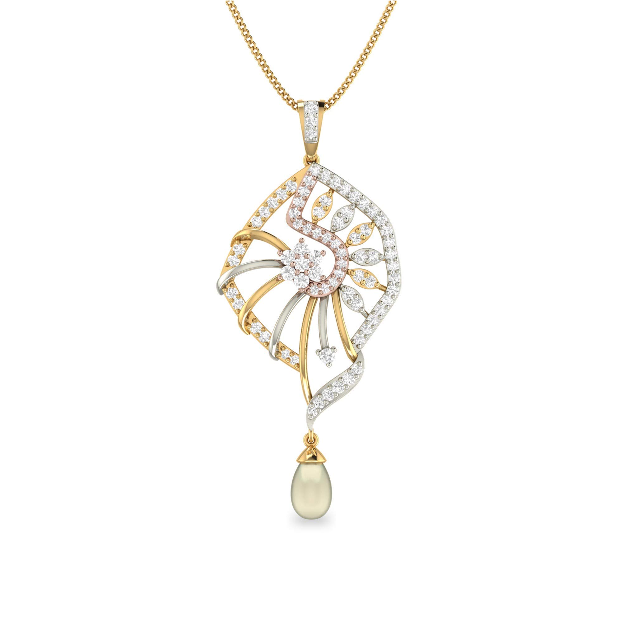 pc jeweller Yellow Gold and Solitaire Pendant for Women-picture-19