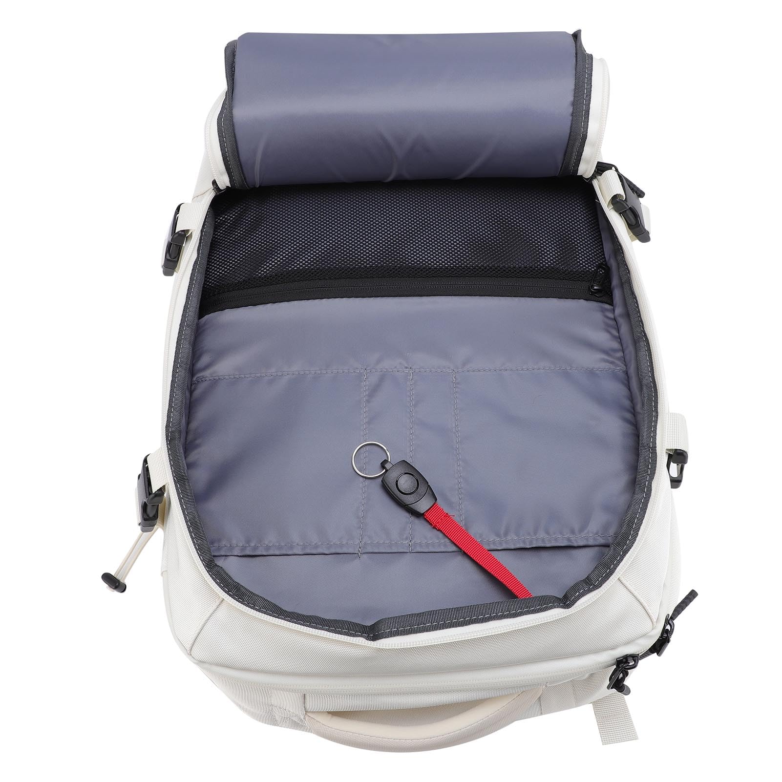 Backpack 30L Vacuum Compression Sackepack Extensible de Voyage avec Plusieurs Compartiments pour la Randonnée de Camping Commercial (White)