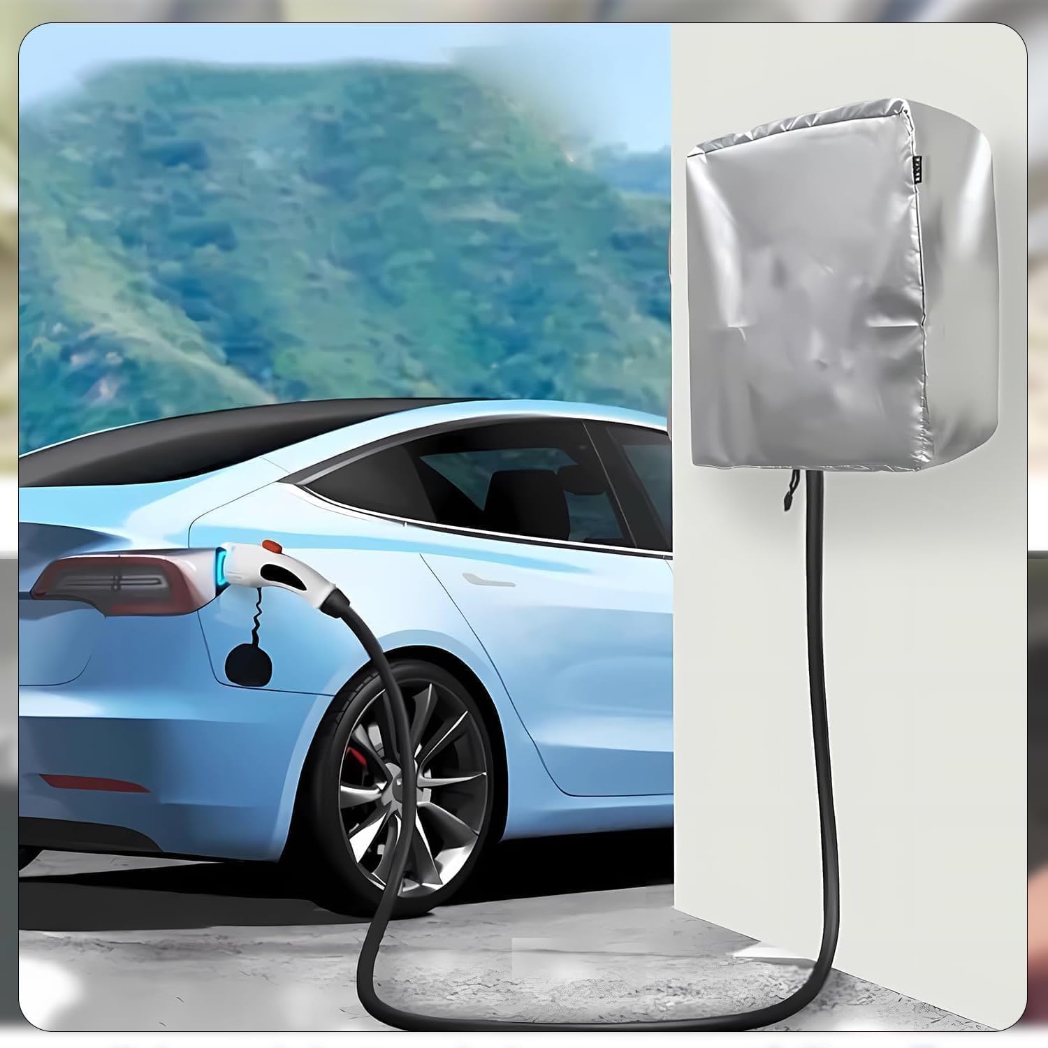 KIMHOME EV Charging Station Weather Protection Cover, Oxford Fabric, 40 x 32 x 20 cm, Wall Mount for Optimal Charger — view 7