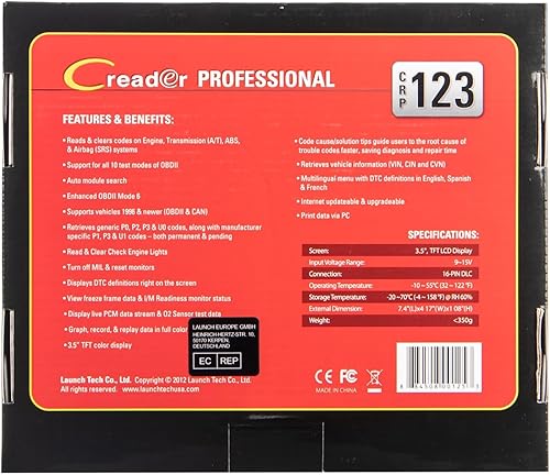 Miniatura 9 de Launch CRP123 Lector de código Launch X431 CRP 123 Lector de código de automotor profesional OBD2 EOBD Escáner